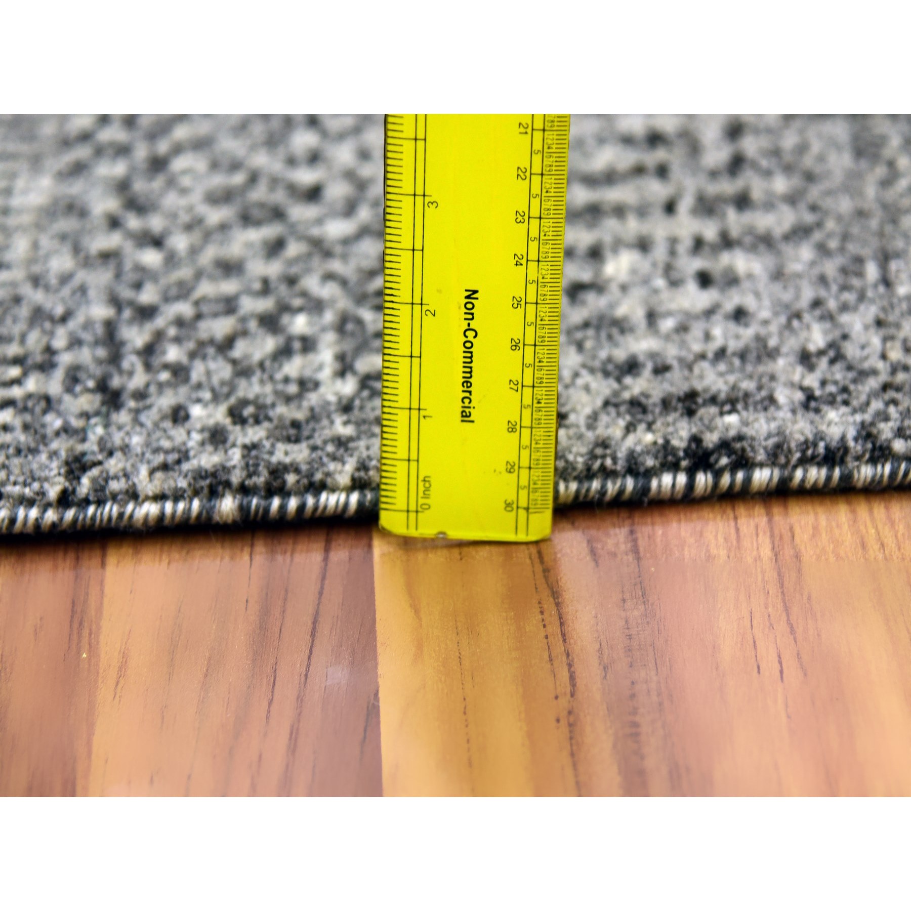2'1"x3' Medium Gray, Hand Knotted, Modern Grass Design, Natural Undyed Wool, Mat Oriental Rug Sh79483