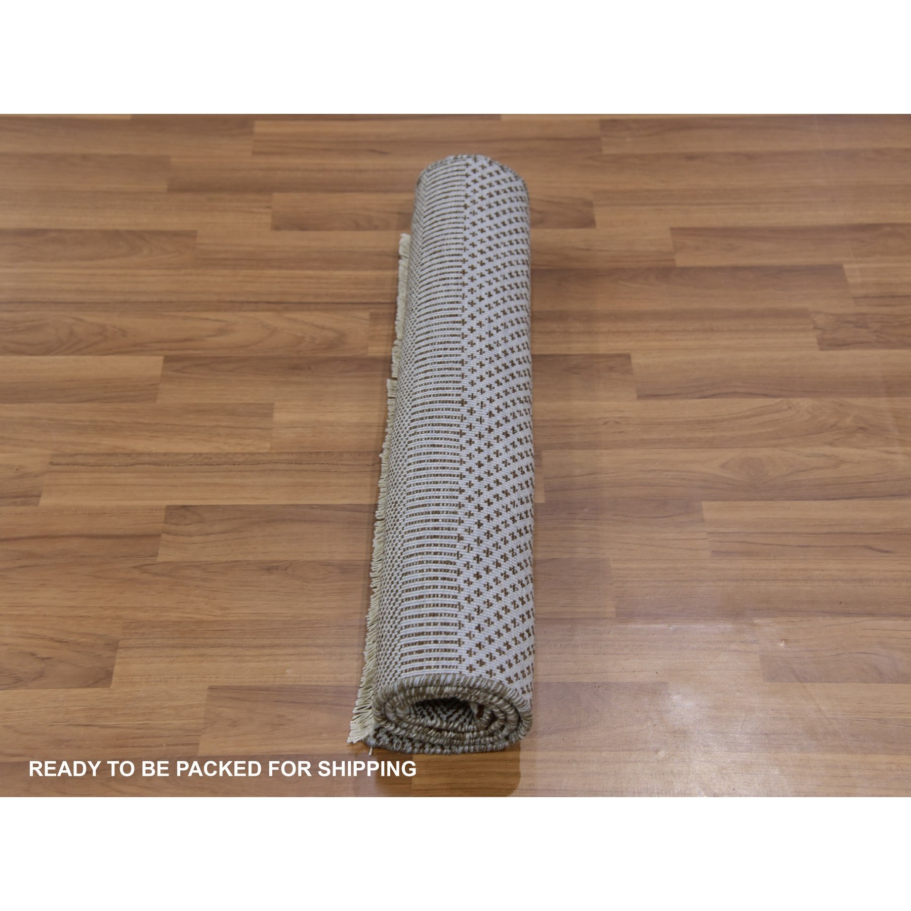 2'2"x3'3" Chrome Gray, Modern Grass Design, Tone on Tone, Dyed 100% Wool, Hand Knotted, Mat Oriental Rug Sh79638