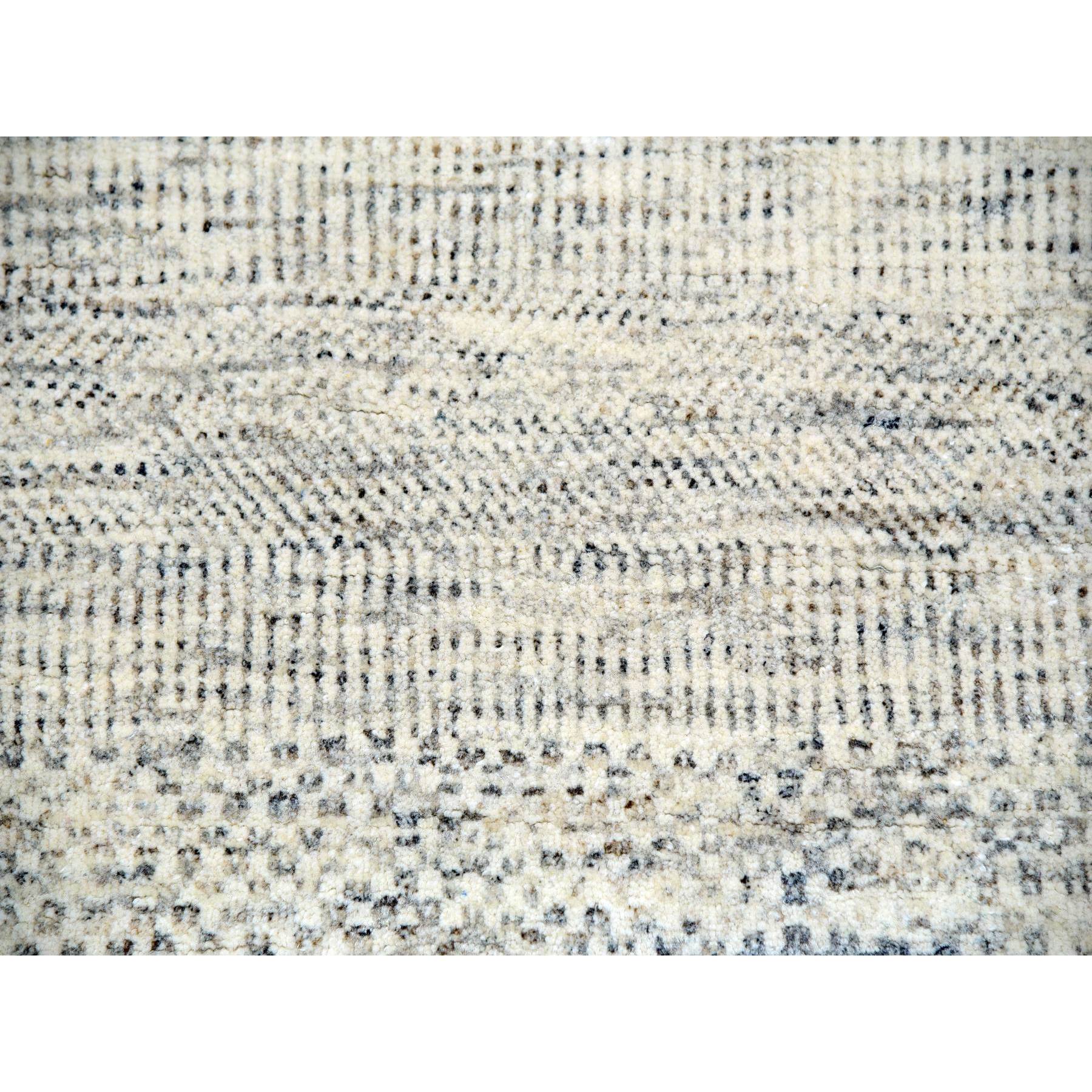 12'x15' Dove White, Hand Knotted 100% Wool, Tone on Tone, Modern Grass Design, Organic Sustainable Textile, Oversized Oriental Rug Sh79973