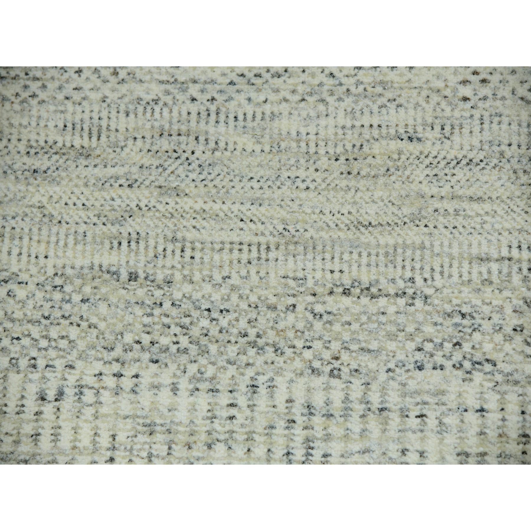 12'x12' High Reflective White, 100% Wool, Hand Knotted Borderless, Organic Sustainable Textile, Modern Square Grass Design, Tone on Tone, Oriental Rug Sh79979