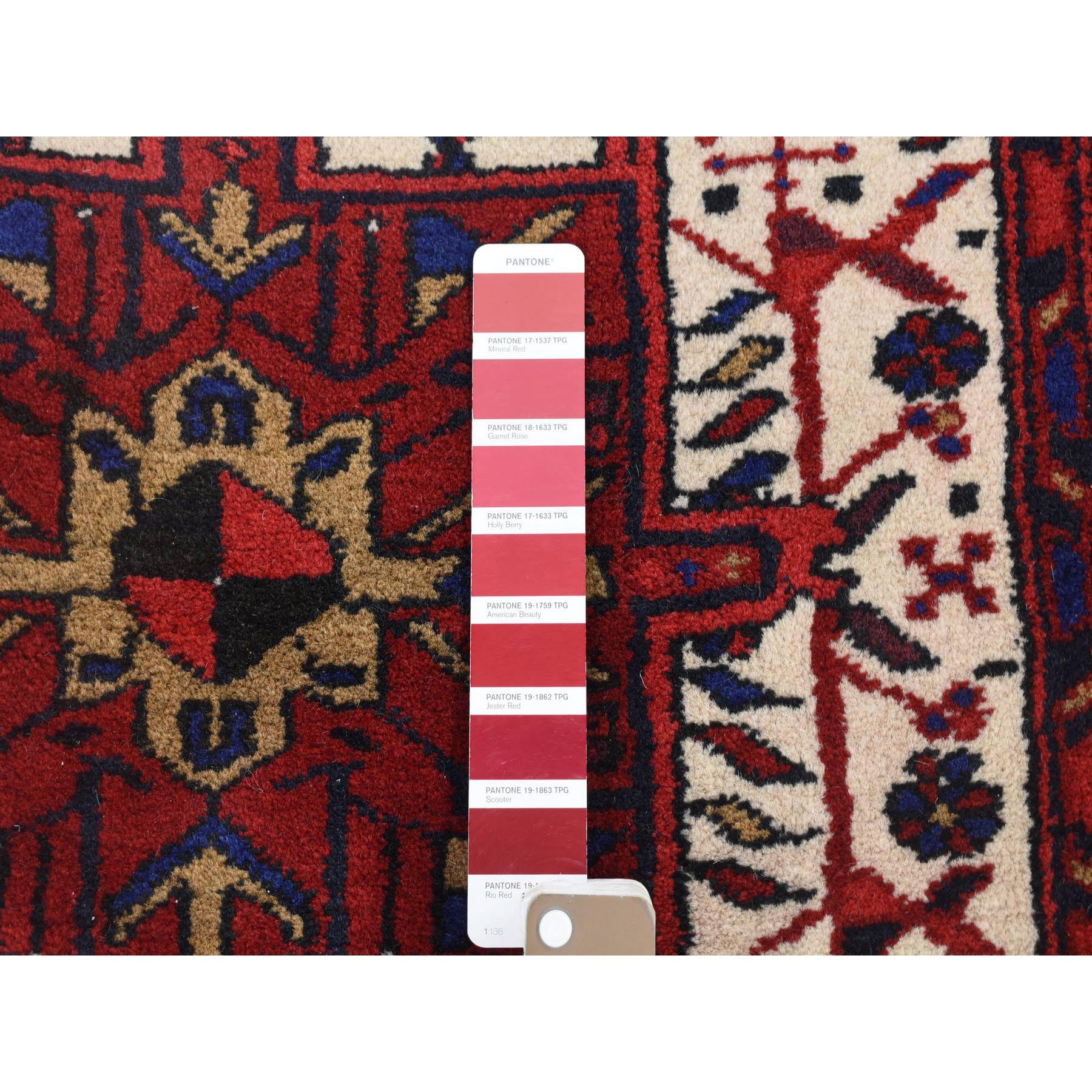 3'x11'4" Ivory Full Pile Tribal Weaving Vintage Persian Karajeh Excellent Condition Natural Wool Hand Knotted Runner Oriental Rug Sh80044