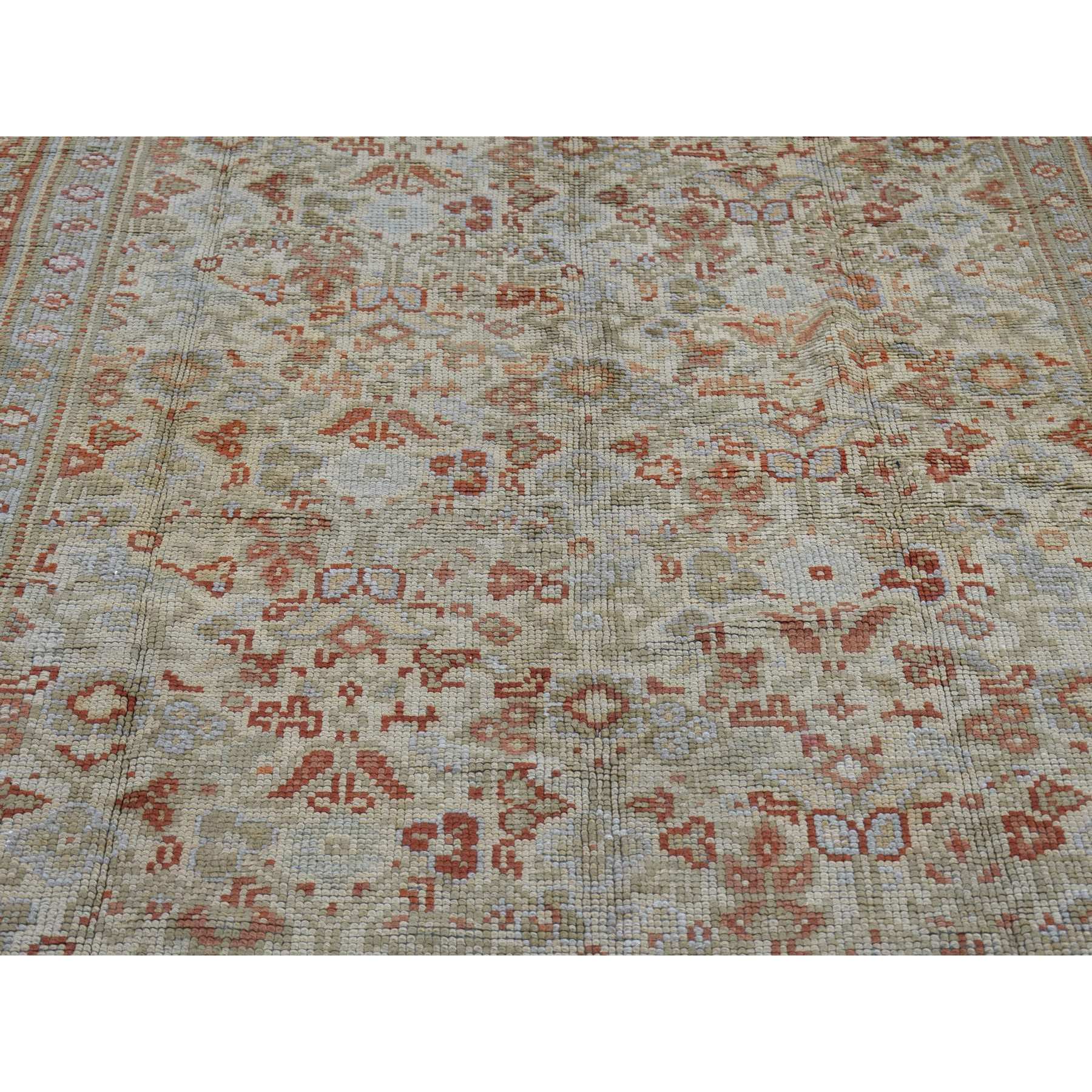 8'7"x14'10" Beige, Antique European Donegal, Excellent Condition Pure Wool Hand Knotted, Extra Wide Gallery Size Oriental Rug Sh80099