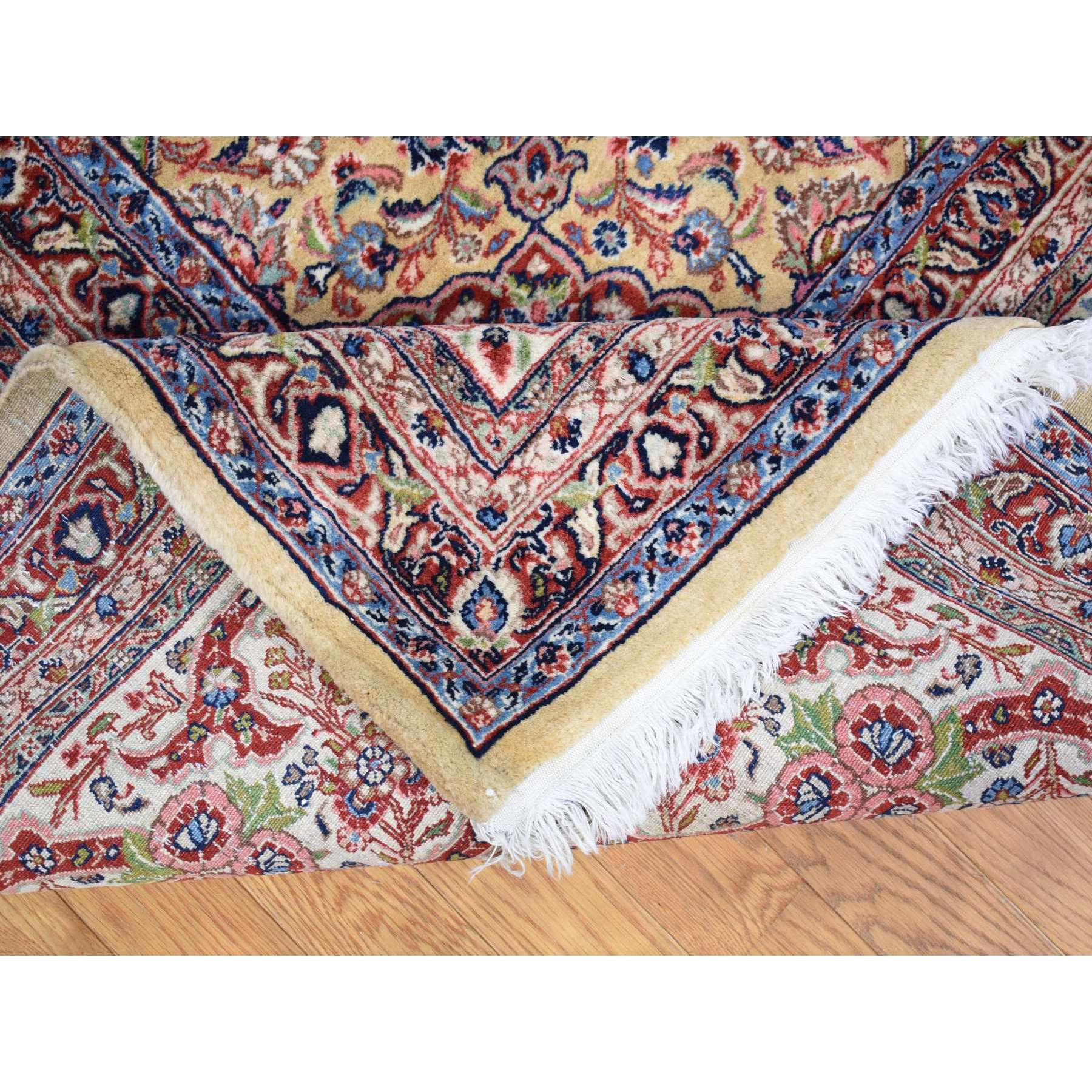 11'5"x15'9" Light Yellow, Antique Persian Sherkat, Hand Knotted, Mint Condition, Pure Wool, Oversized Oriental Rug Sh80111