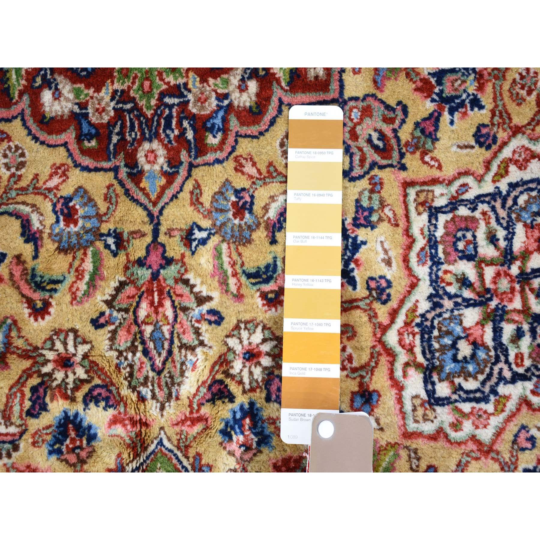 11'5"x15'9" Light Yellow, Antique Persian Sherkat, Hand Knotted, Mint Condition, Pure Wool, Oversized Oriental Rug Sh80111