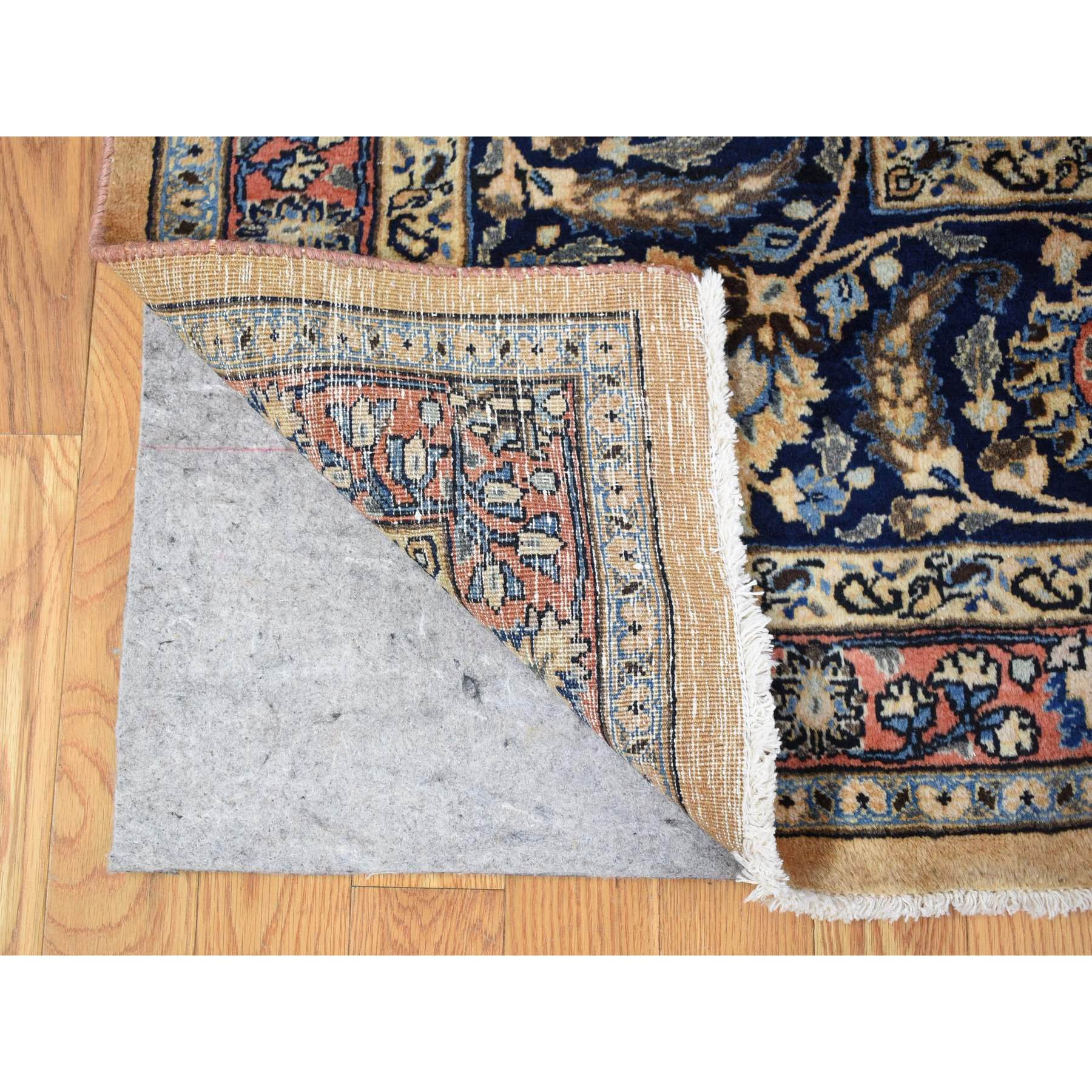 11'9"x16'4" Ivory, Antique Persian Mashad, Hand Knotted, 100% Wool, Oversized Oriental Rug Sh80113