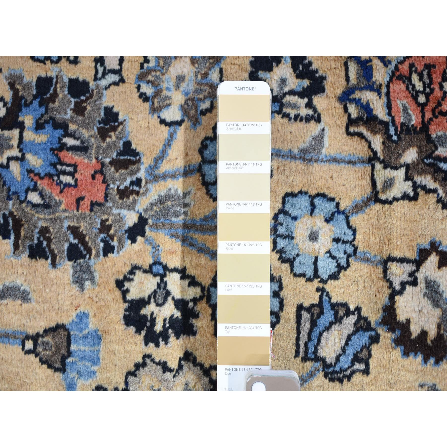 11'9"x16'4" Ivory, Antique Persian Mashad, Hand Knotted, 100% Wool, Oversized Oriental Rug Sh80113