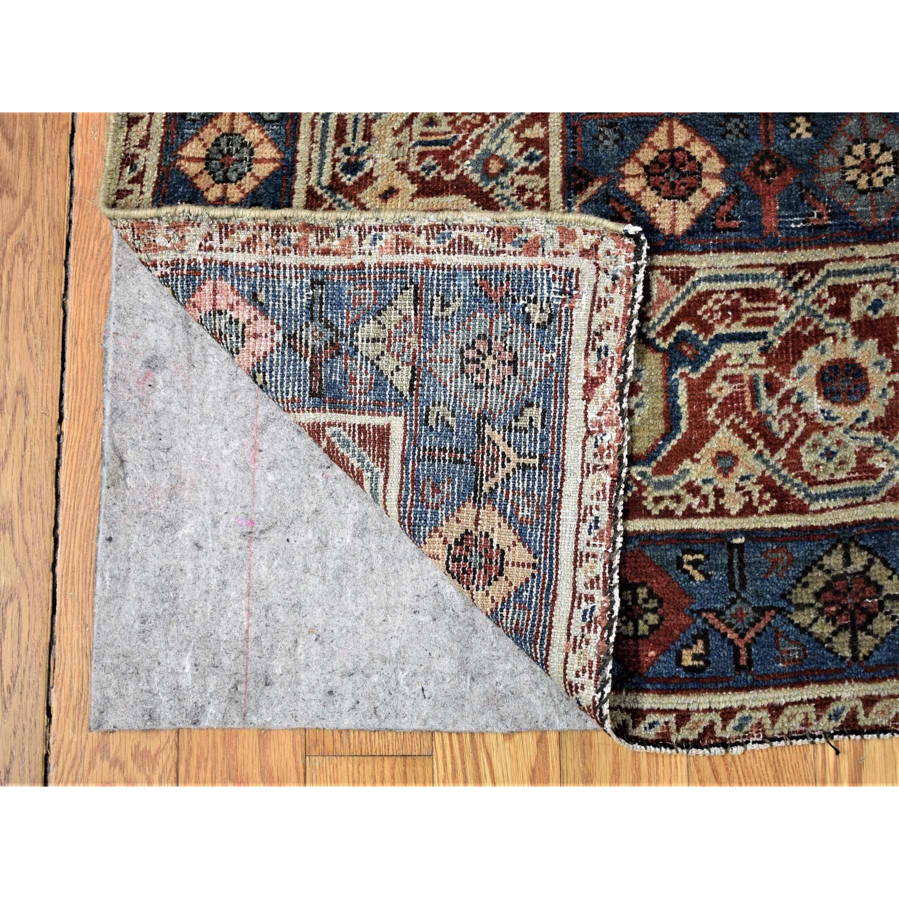 13'10"x19'5" Beige, Handmade Antique Persian Mahal, Areas of Wear, Sides and Ends Professionally Secured, Pure Wool, Oversized Oriental Rug Sh80116