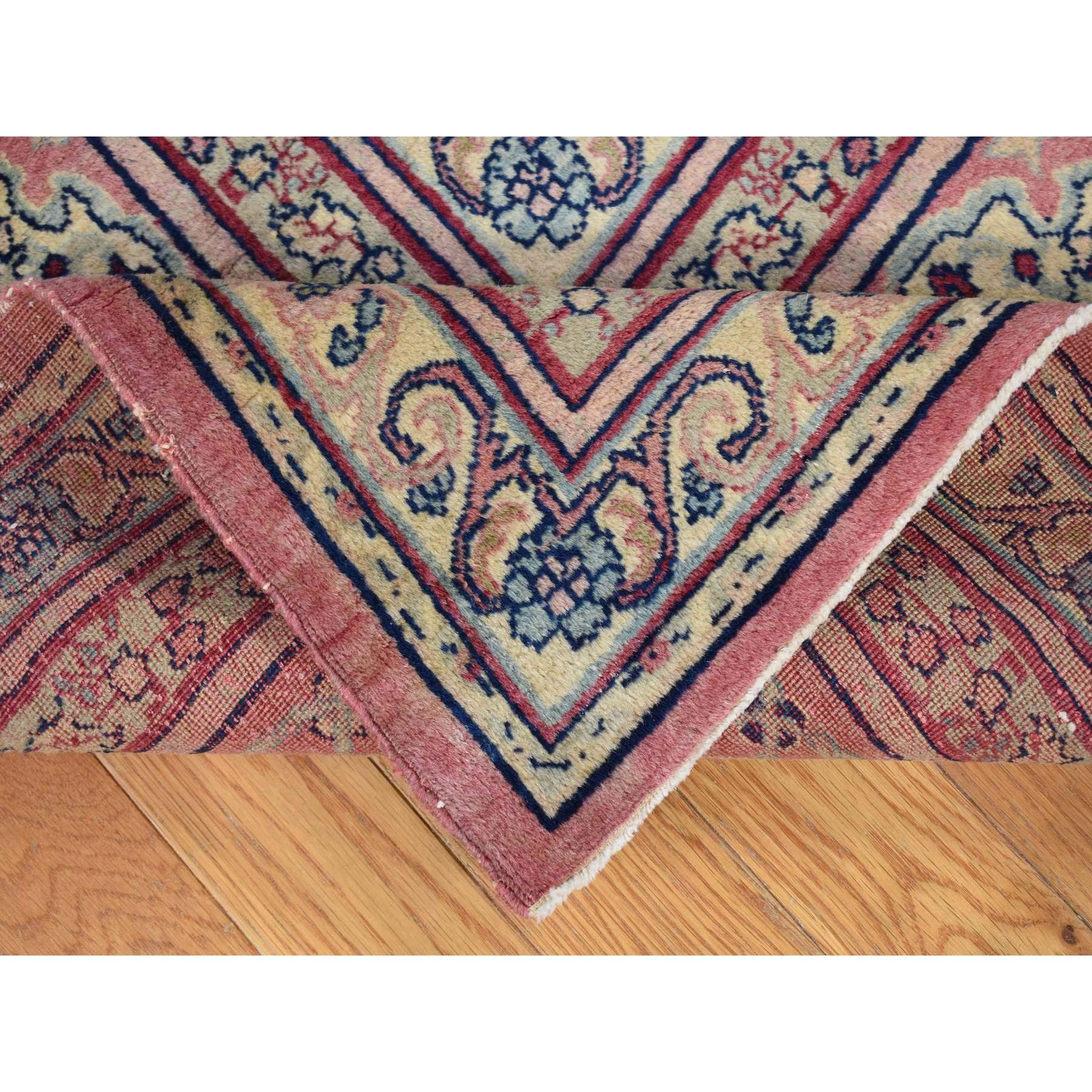 7'7"x12'7" Beige, Antique Turkish Sivas, Mint Condition, Clean and Soft, Sides and Ends Professionally Secured, Pure Wool, Hand Knotted Gallery Size Oriental Rug Sh80122