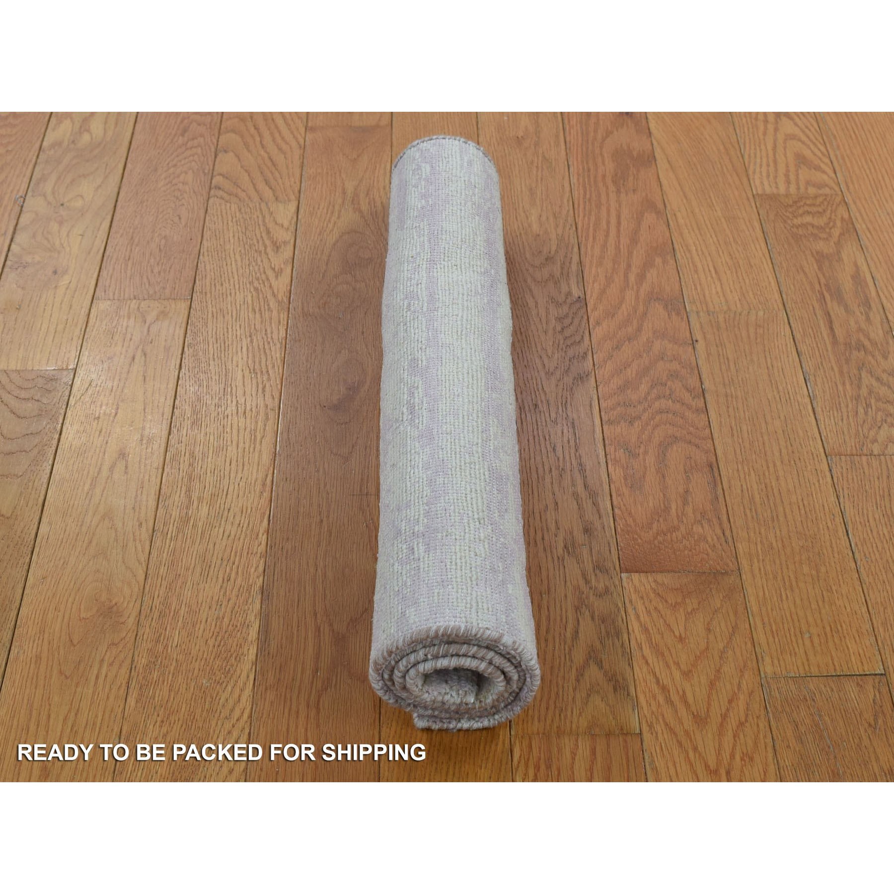 2'x3' Light Green, Modern Design, Pure Silk with Wool, Hand Knotted, Mat Oriental Rug Sh80315