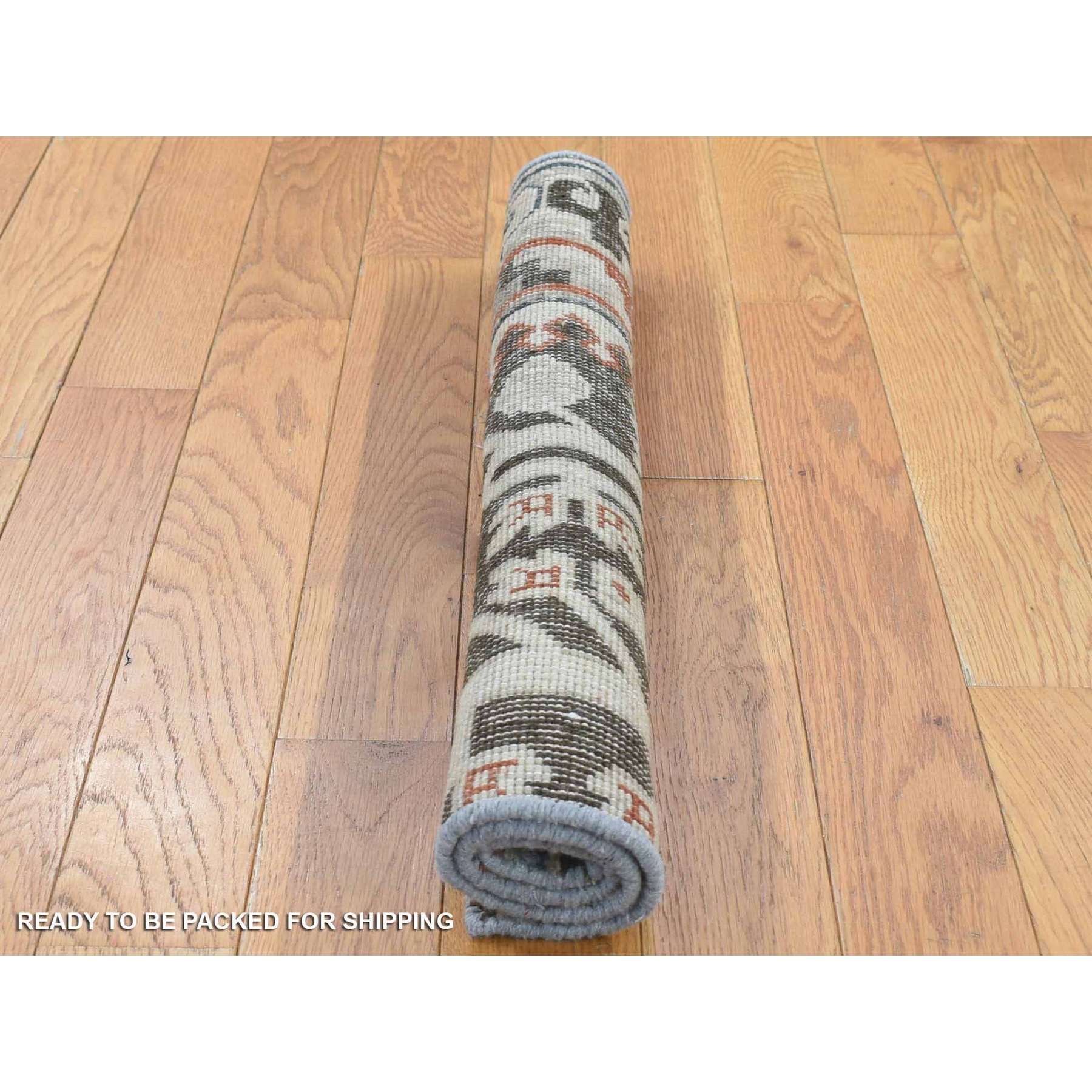 2'1"x2'1" Chocolate Brown, Samarkand Collection, Sample Fragment, 100% Wool, Zero Pile, Hand Knotted Square Oriental Rug Sh80357