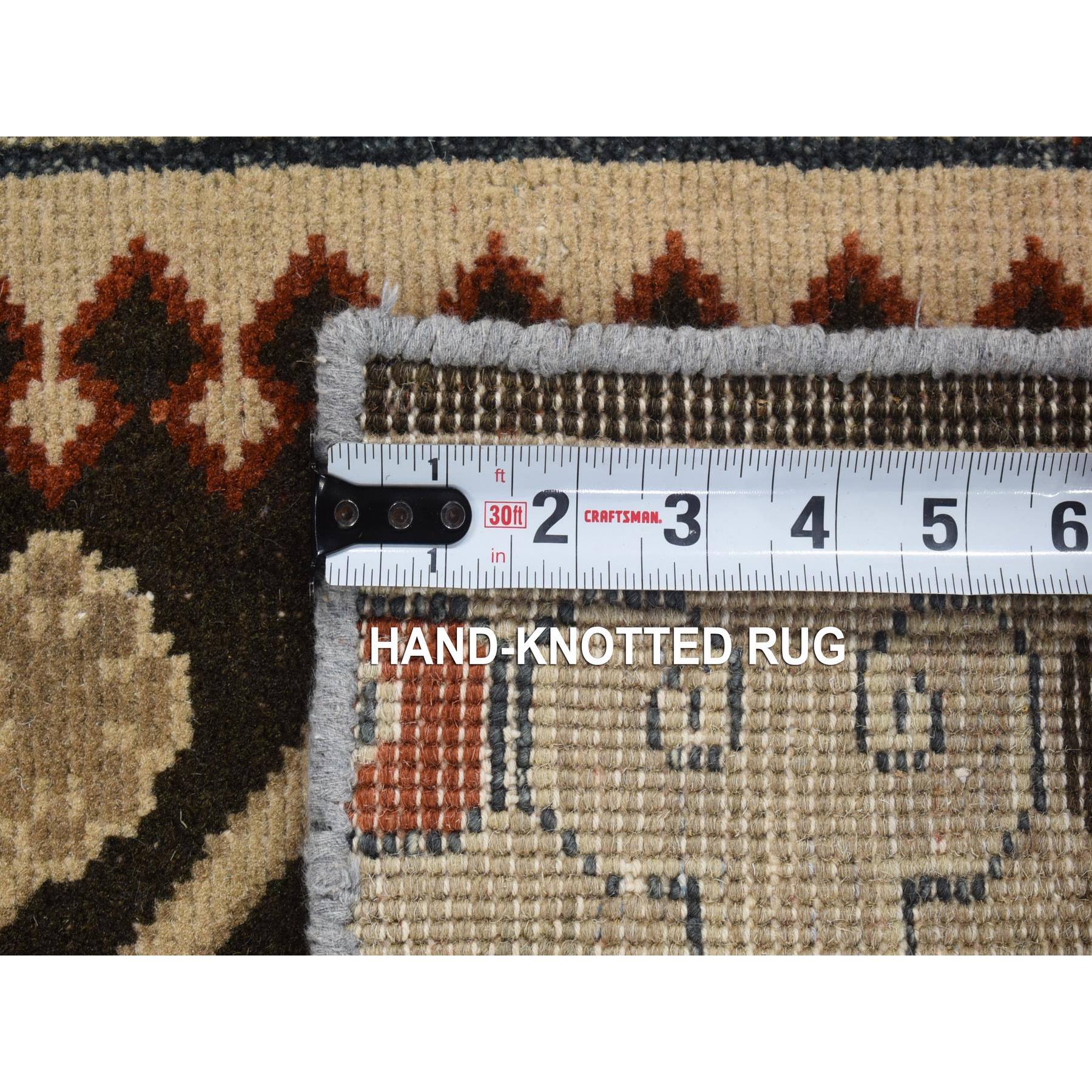 2'1"x2'1" Chocolate Brown, Samarkand Collection, Sample Fragment, 100% Wool, Zero Pile, Hand Knotted Square Oriental Rug Sh80357