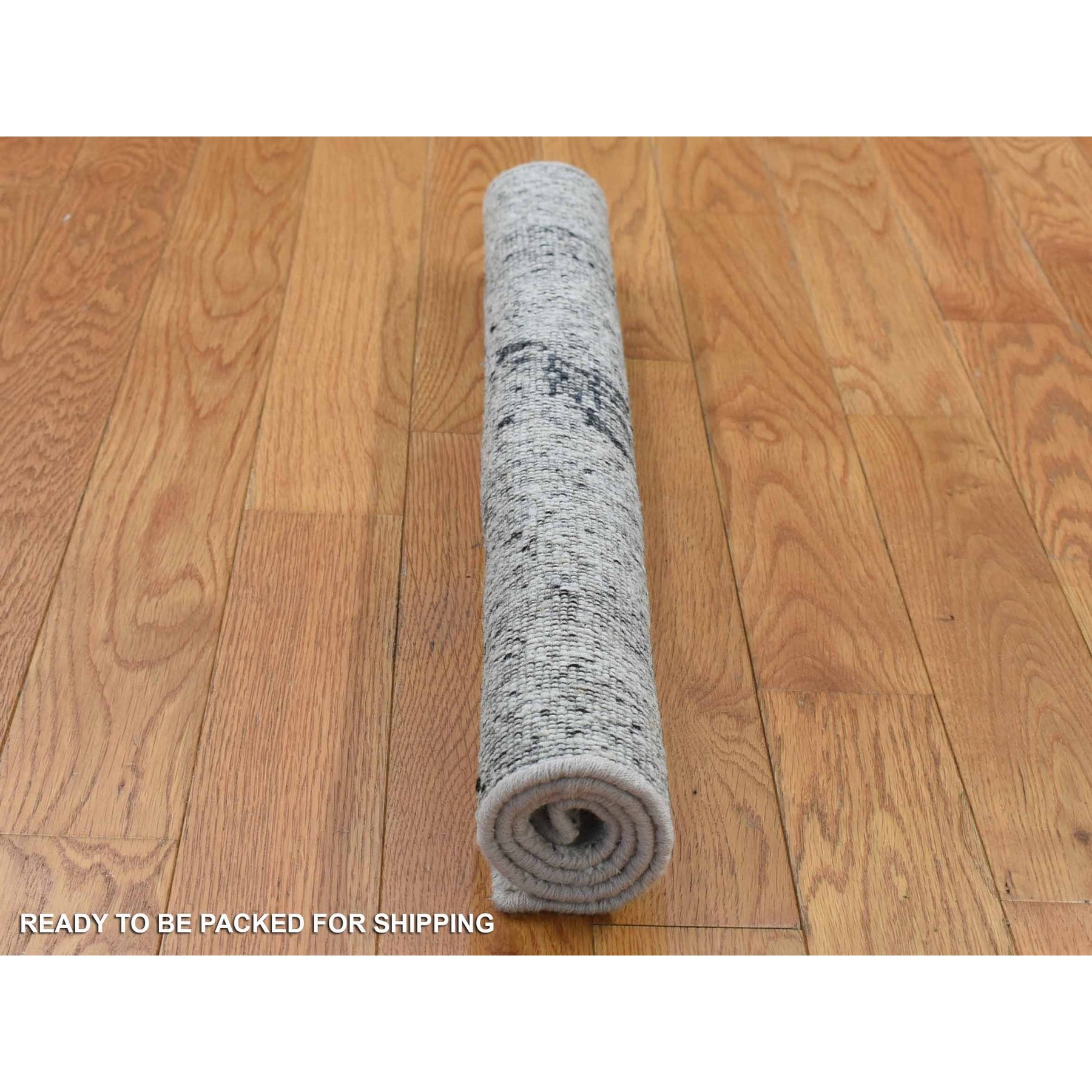 2'2"x2'2" Ivory, Modern Design, Hand Knotted, Hi and Lo, 100% Silk, Zero Pile, Sample Fragment, Mat Oriental Rug Sh80364