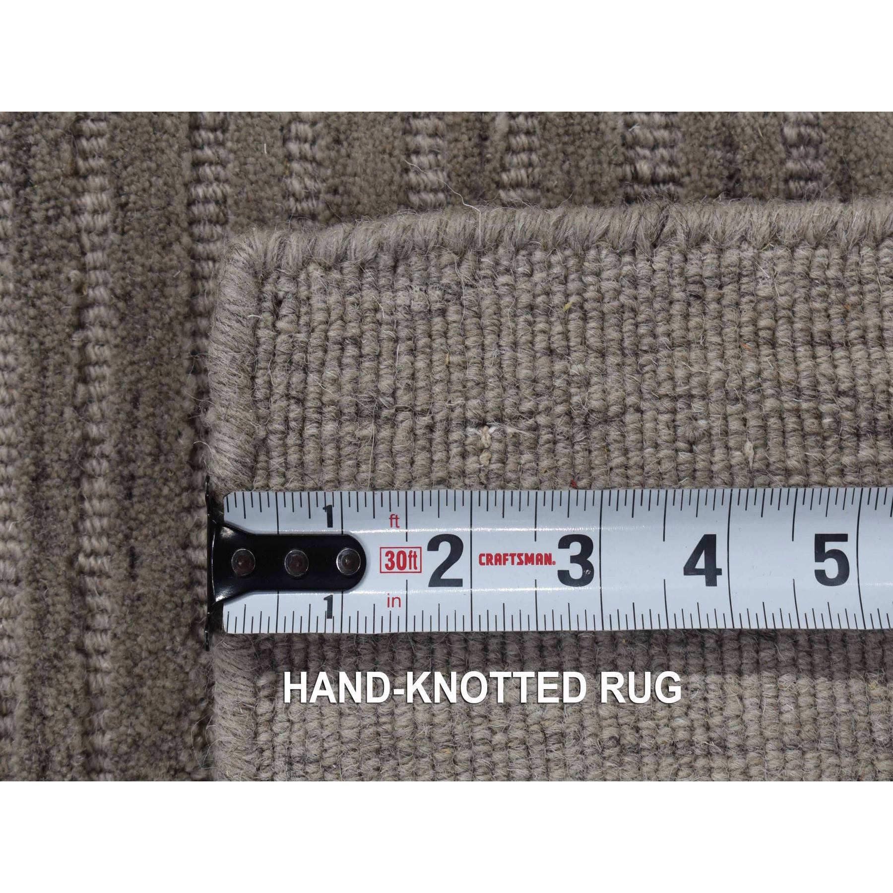 2'1"x2'1" Gray, Modern Design, Hand Loomed, Textured Wool, Hi and Lo, Sample Fragment, Mat Oriental Rug Sh80365