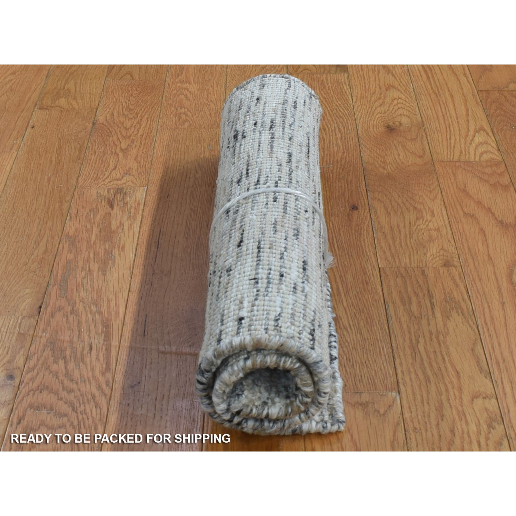 2'1"x2'1" Salt and Pepper, Modern Design, Silk with Textured Wool, Hand Loomed, Sample Fragment, Oriental Rug Sh80398