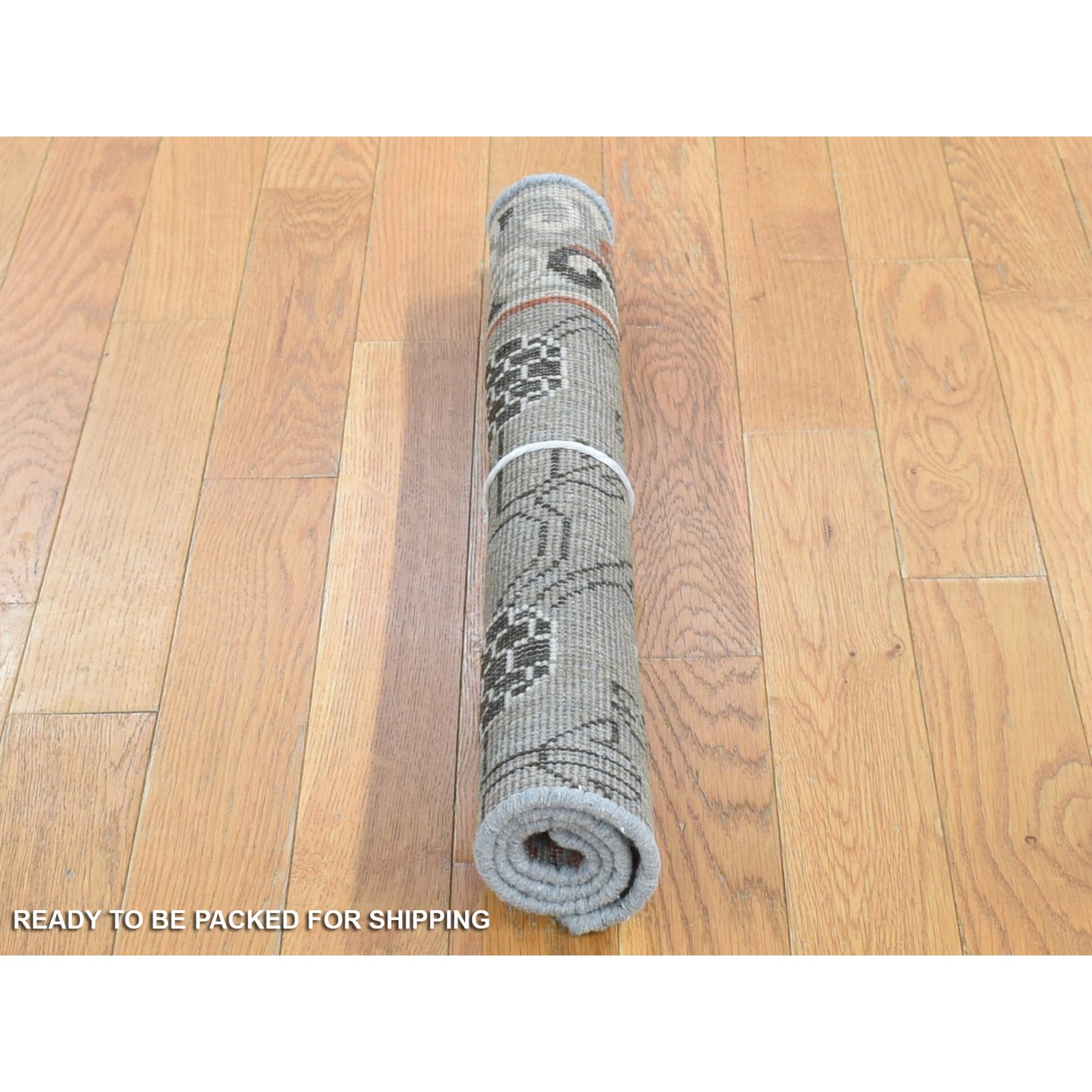 2'2"x2'2" Mocha Brown, Zero Pile, Khotan and Samarkand Design, Sample Fragment, Pure Wool, Hand Knotted Oriental Rug Sh80399