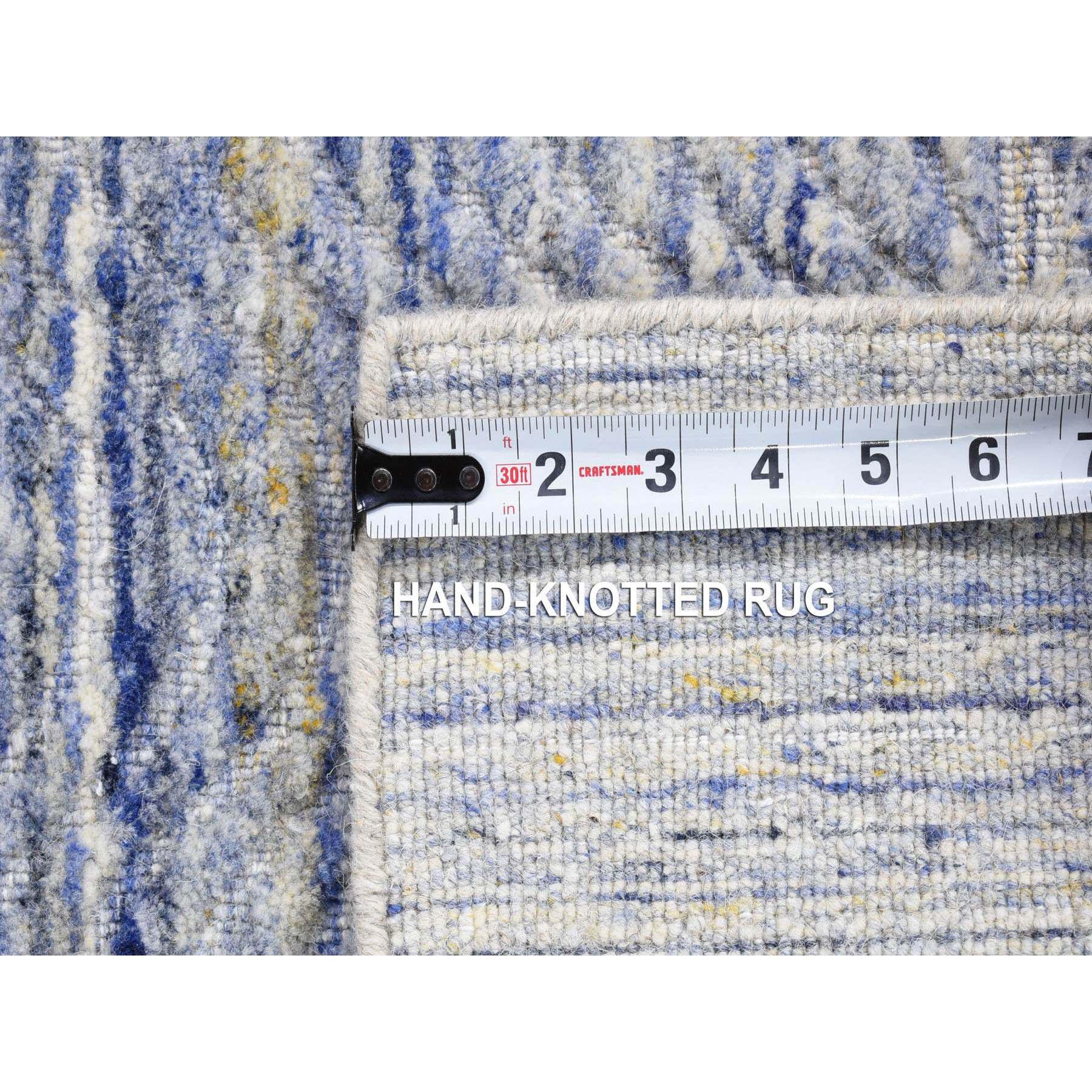 2'x2' Hand Loomed, Textured Wool, Modern Design, Hi and Lo with Multiple Colors, Fragment Sample, Oriental Rug Sh80407