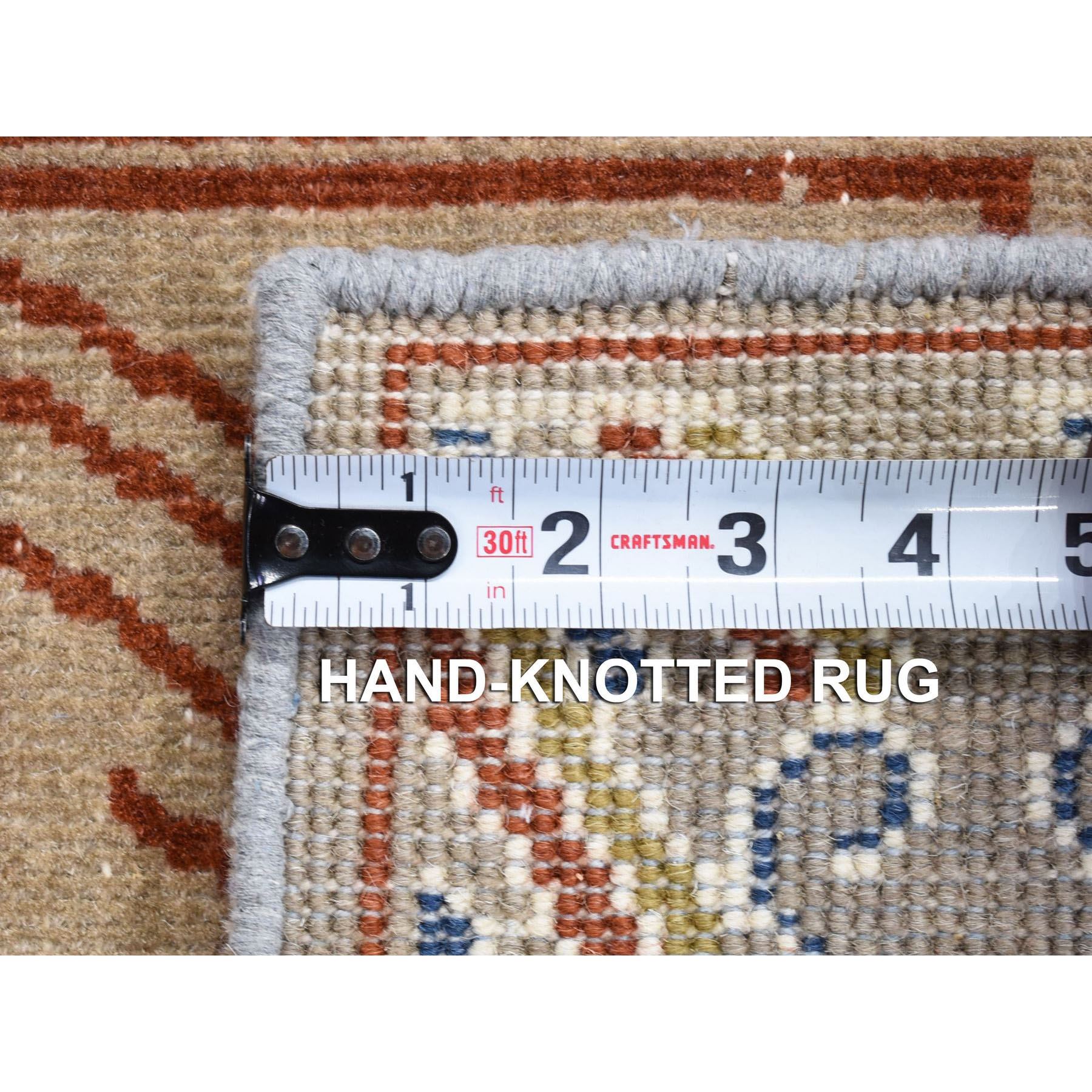 2'2"x2'2" Beige, Zero Pile, Khotan Design, 100% Wool, Hand Knotted, Sample Fragment, Oriental Rug Sh80421