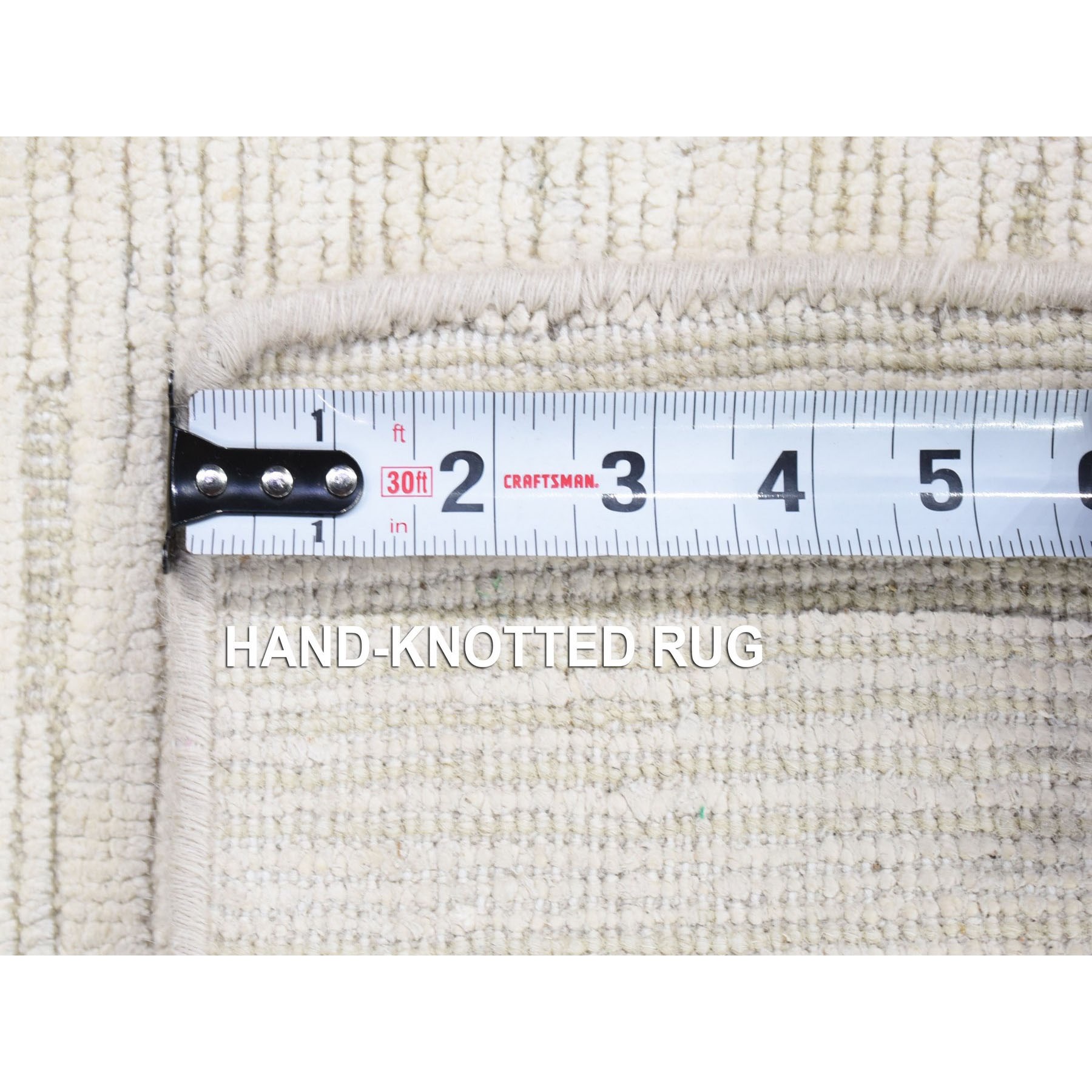 2'1"x2'1" Ivory, Hand Knotted Modern Design, Silk with Textured Wool, Sample Fragment, Mat Square Oriental Rug Sh80463