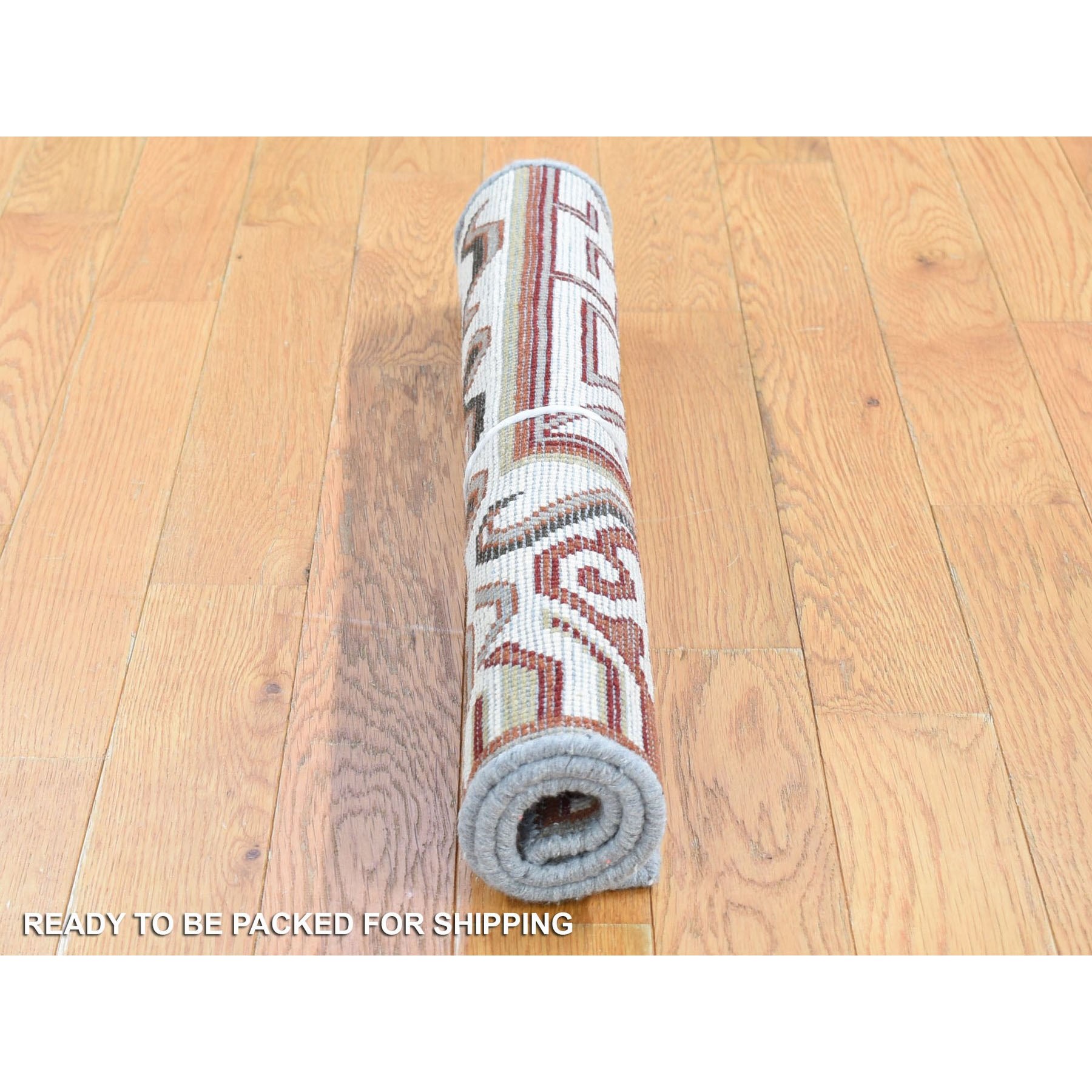 2'x2'2" Ivory, Khotan Design Zero Pile, Hand Knotted Pure Wool, Sample Fragment, Mat Square Oriental Rug Sh80464