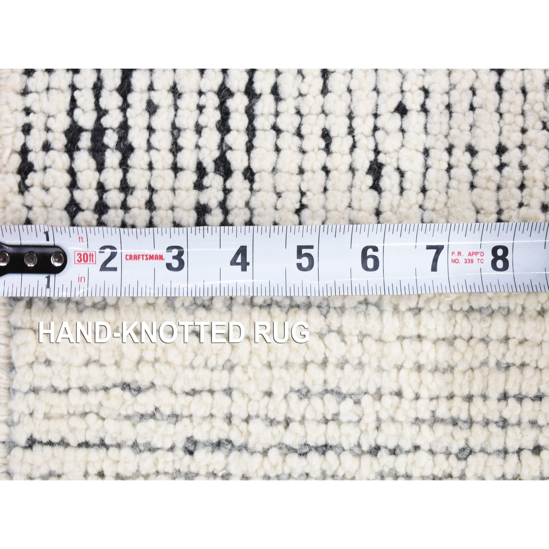 1'1"x1'1" Ivory, Hand Knotted, 100% Wool, Oriental, One Lot Pair of Modern Table Top Rugs Sh80495