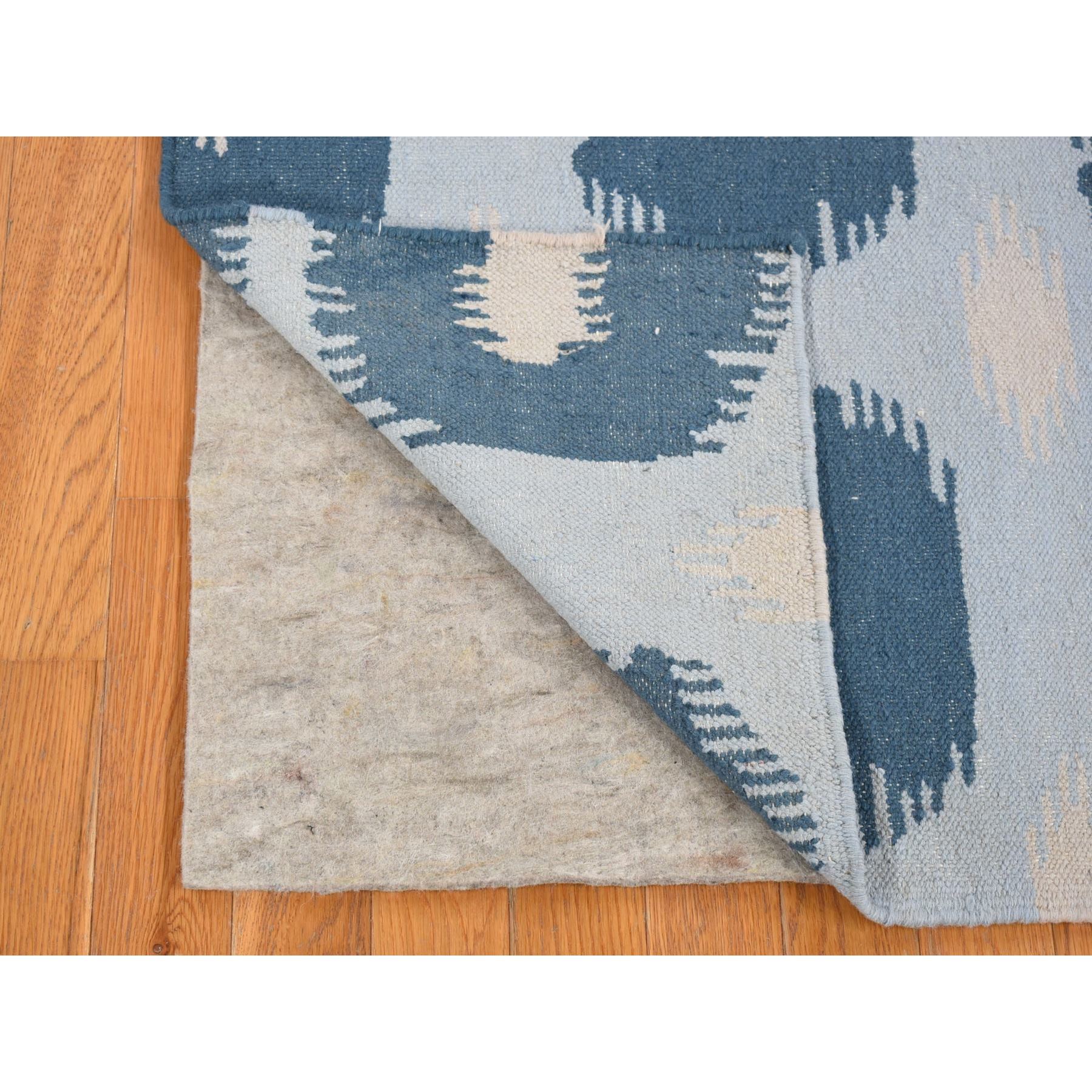 2'5"x6' Light Turquoise, Extra Soft Wool Hand Woven, Kilim Geometric Design Flat Weave, Reversible Runner Oriental Rug Sh80535