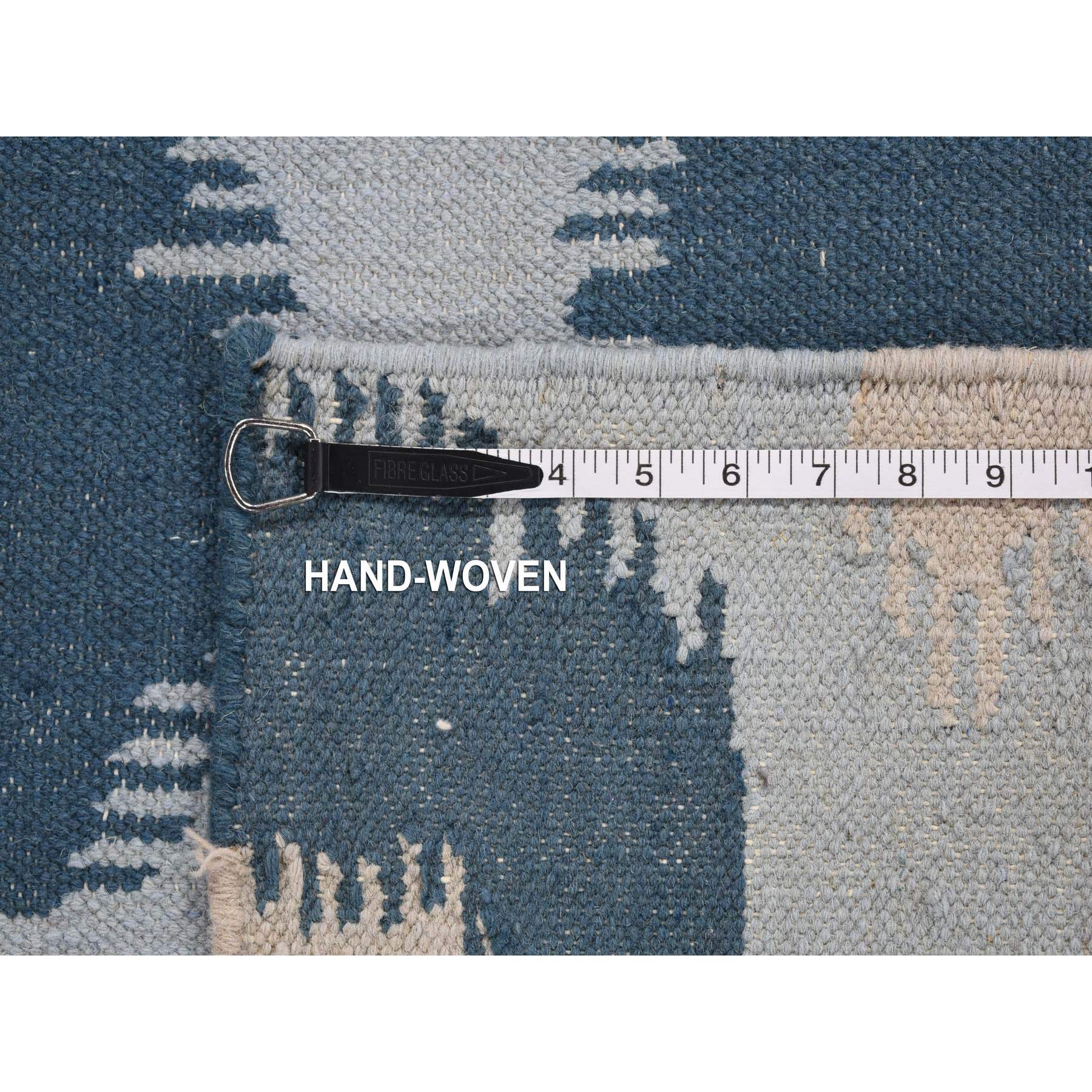 2'5"x6' Light Turquoise, Extra Soft Wool Hand Woven, Kilim Geometric Design Flat Weave, Reversible Runner Oriental Rug Sh80535