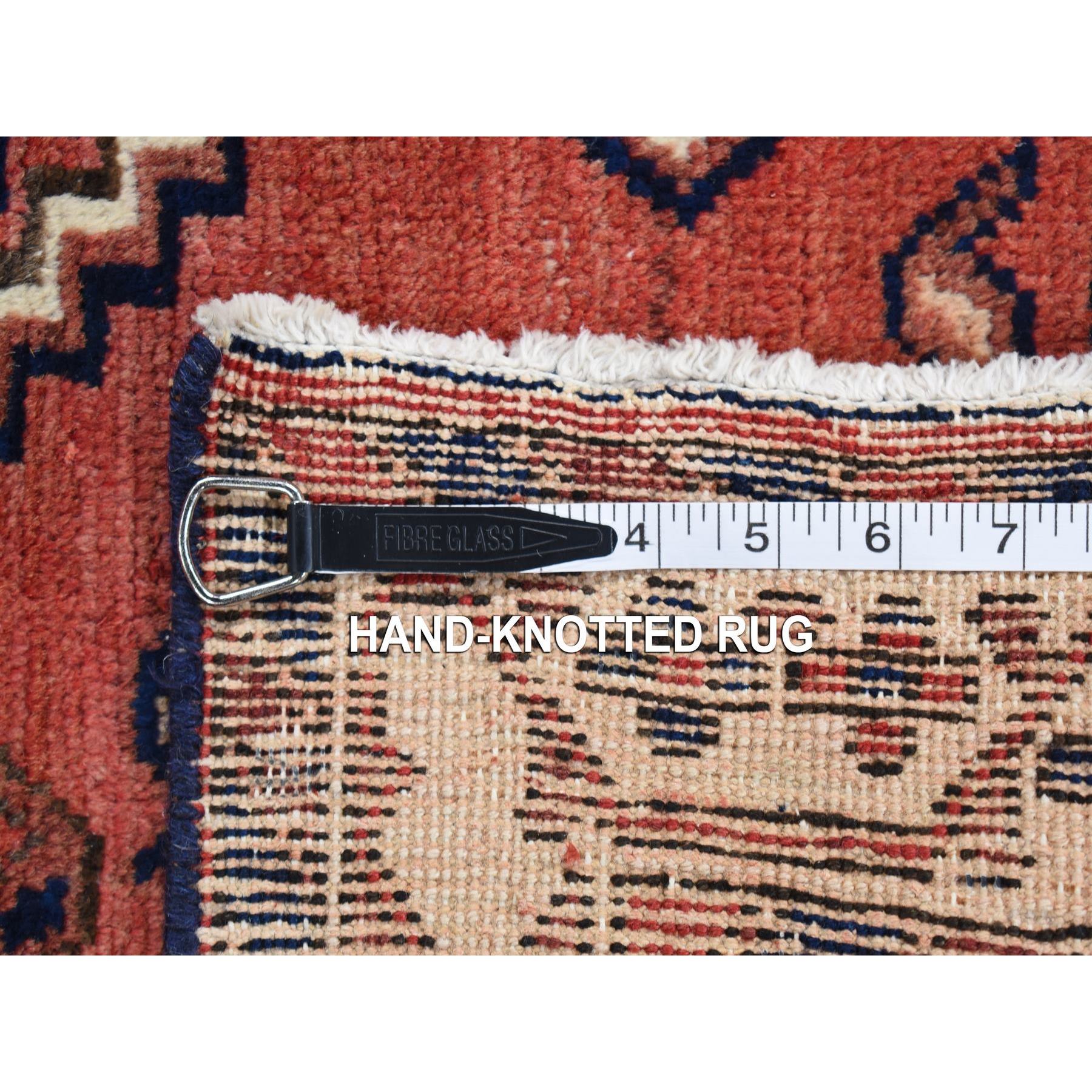 5'5"x7' Blush Red, Vintage Persian Bakhtiari with a Distinct Abrash, Full Pile, Pure Wool, Hand Knotted Oriental Rug Sh80570