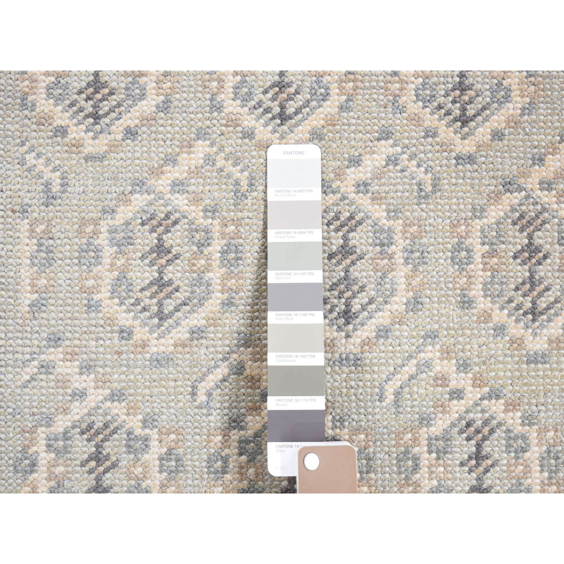 2'x3' Cloud Gray, Paisley Design, Turkish Knot, Pure Wool Hand Knotted Mat Oriental Rug Sh80578