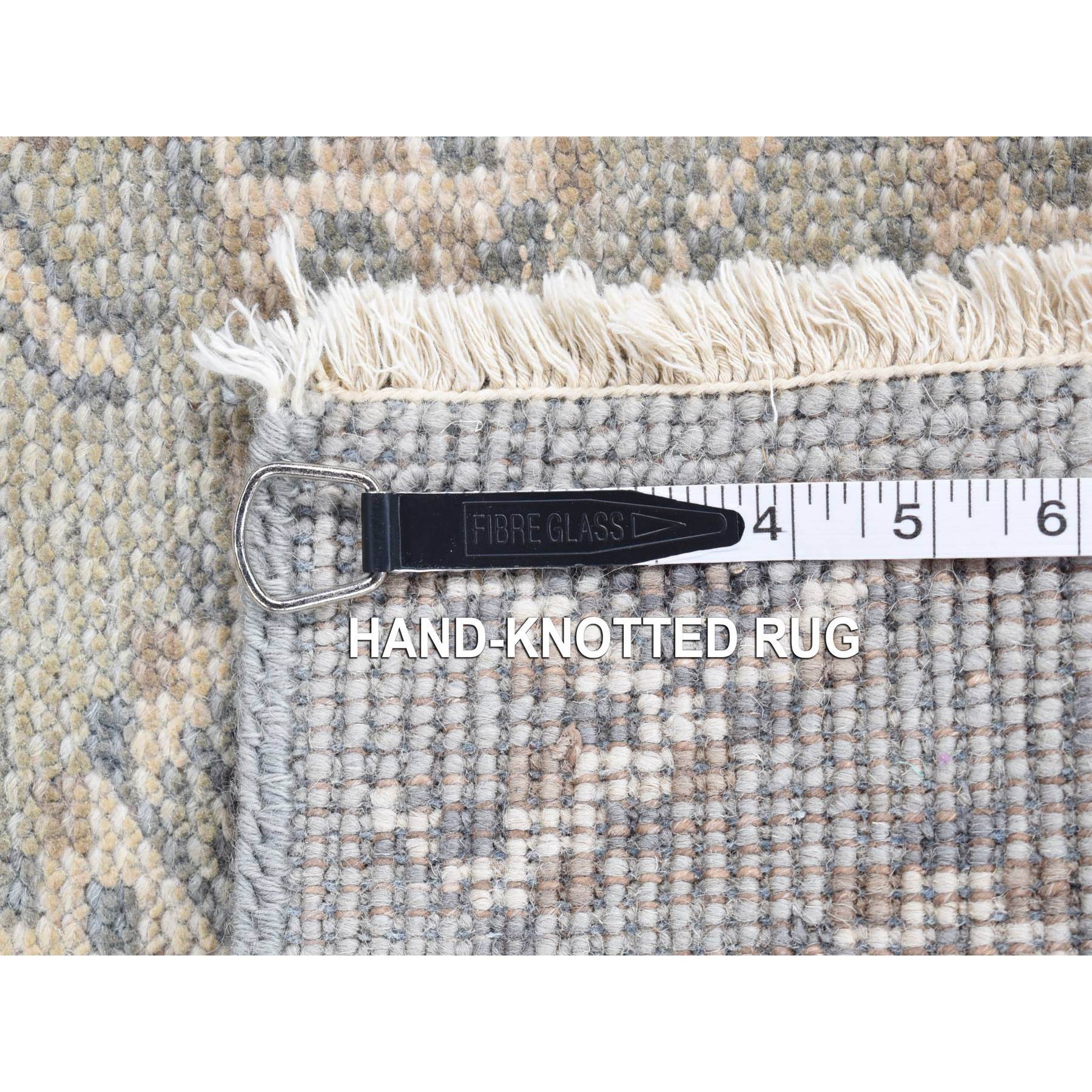 2'x3' Cloud Gray, Paisley Design, Turkish Knot, Pure Wool Hand Knotted Mat Oriental Rug Sh80578