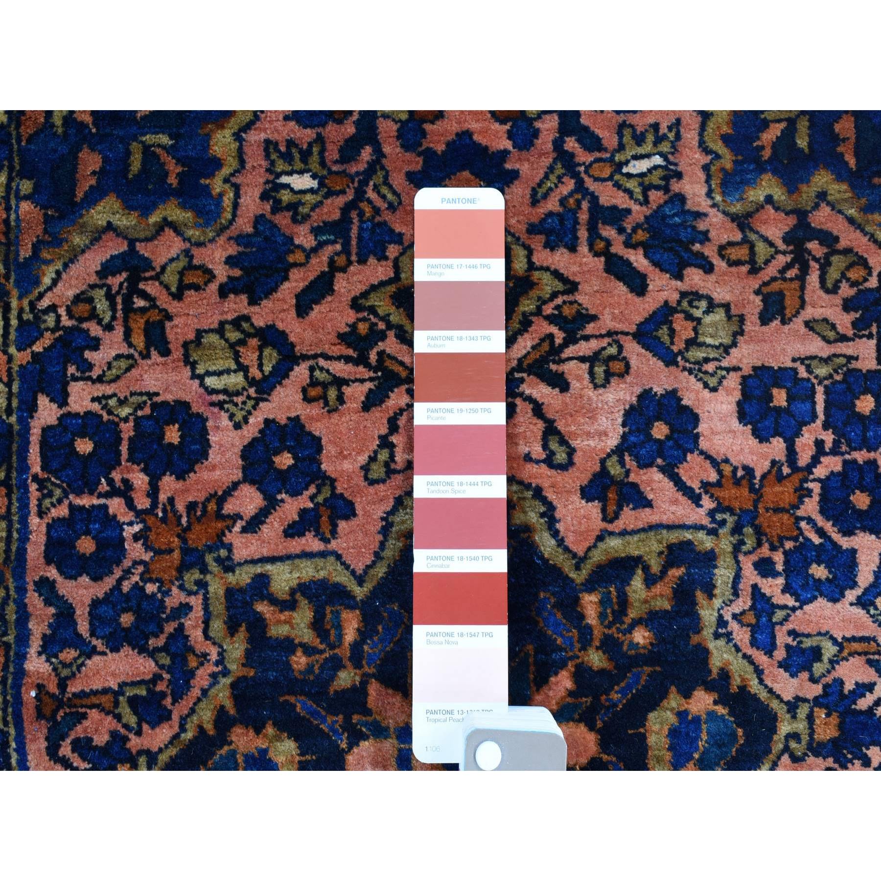 2'1"x2'7" Light Red, Antique Persian Mohajeran Sarouk, Full Pile, Soft and Clean, Pure Wool, Hand Knotted Oriental Mat Rug Sh80593