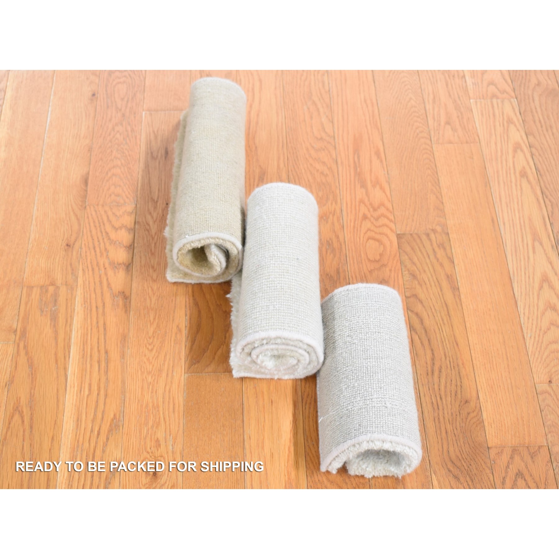 1'x2'1" One Lot of Three Pieces Mohair Wool Hand Knotted Thick and Lush Soft to the Touch Oriental Rugs Sh80596