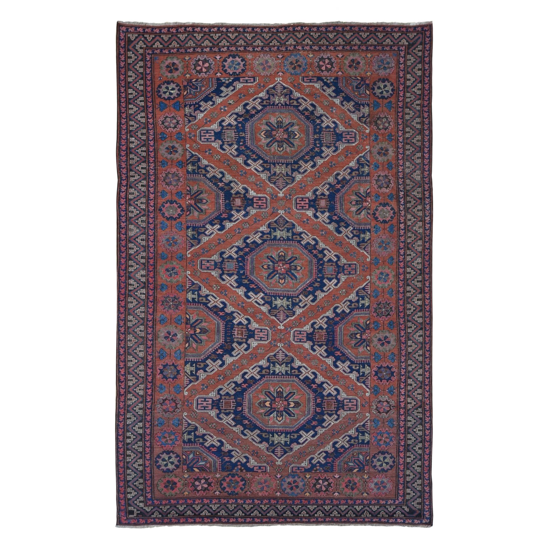 traditional Wool Hand-Knotted Area Rug 7'0