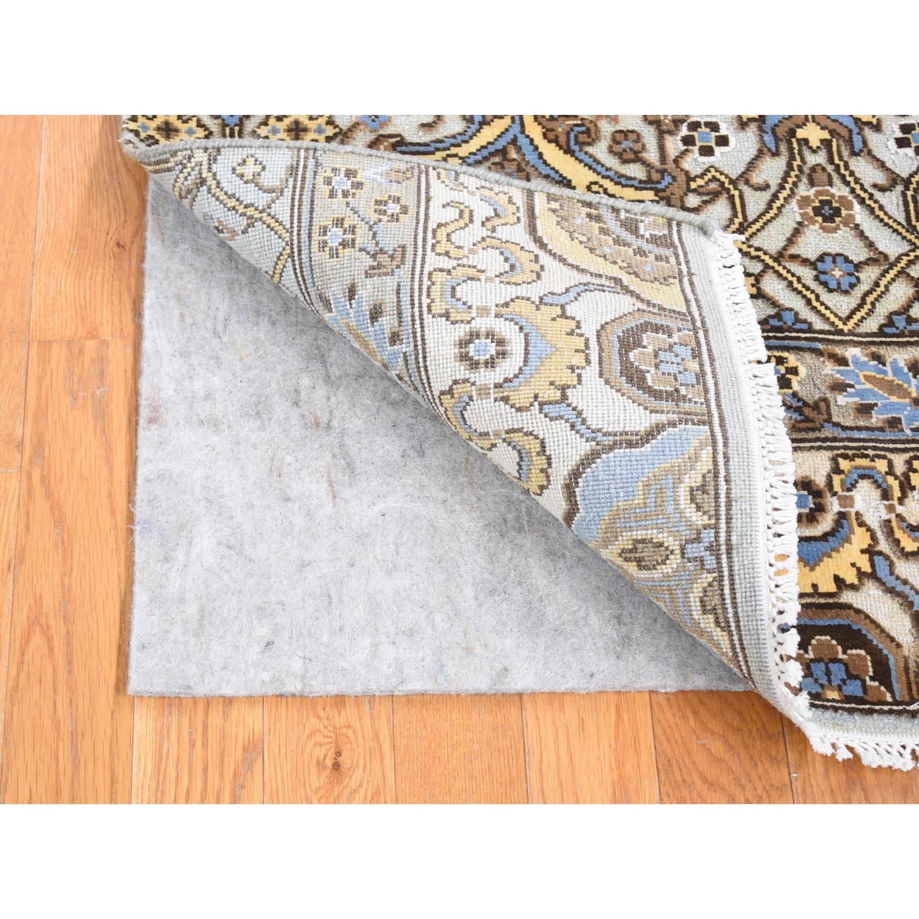 2'x3'2" Platinum Gray, Rajasthan with All Over Design, Hand Knotted 100% Wool, Mat Fragment Sample Oriental Rug Sh80613