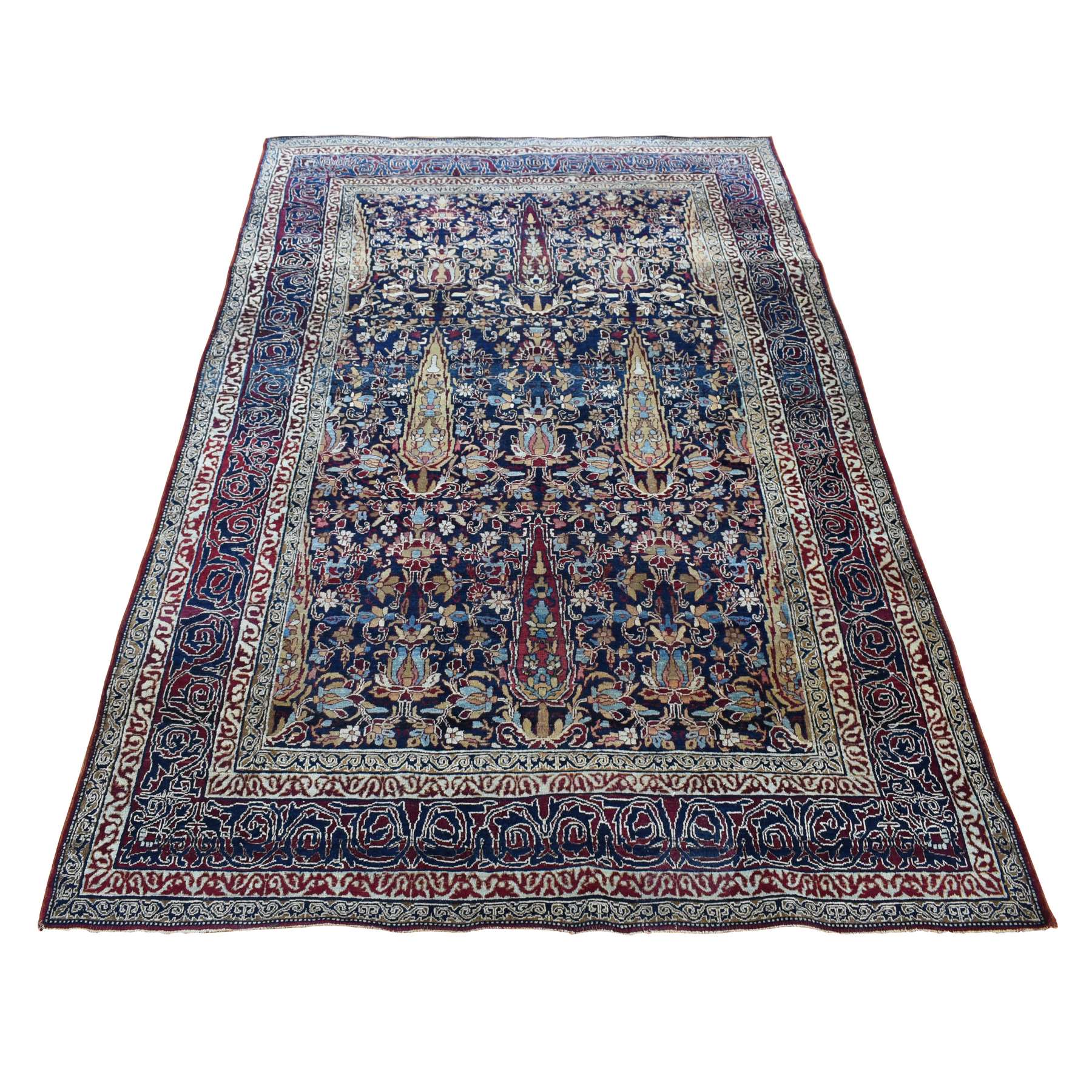  Wool Hand-Knotted Area Rug 4'3