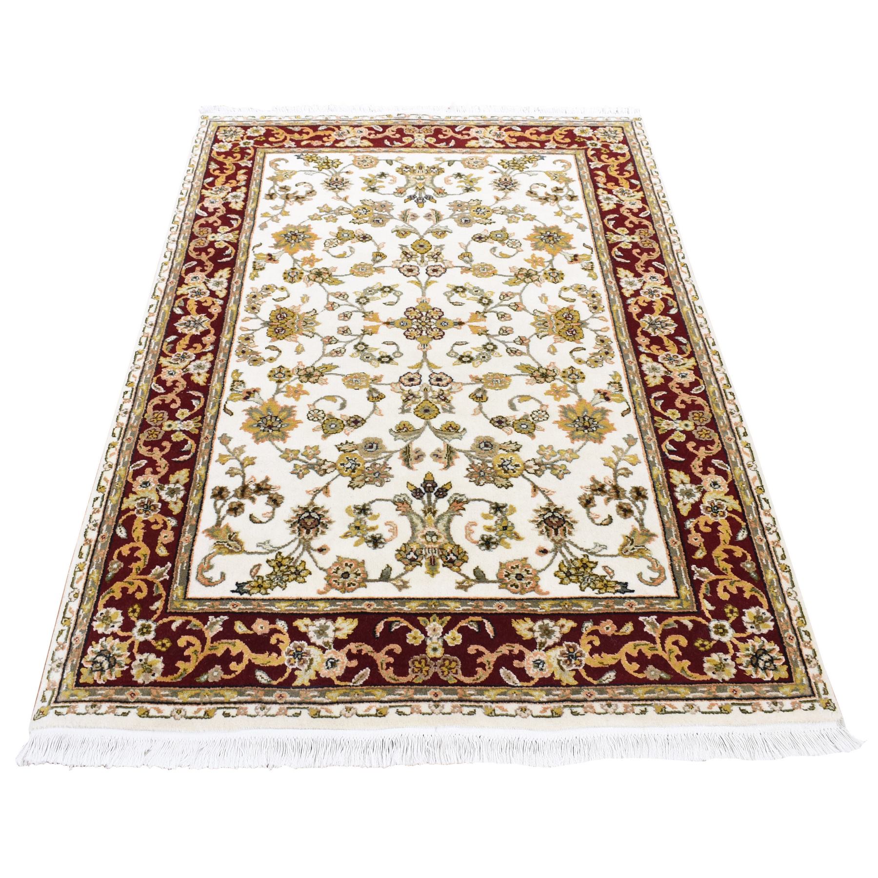 traditional Silk Hand-Knotted Area Rug 4'0