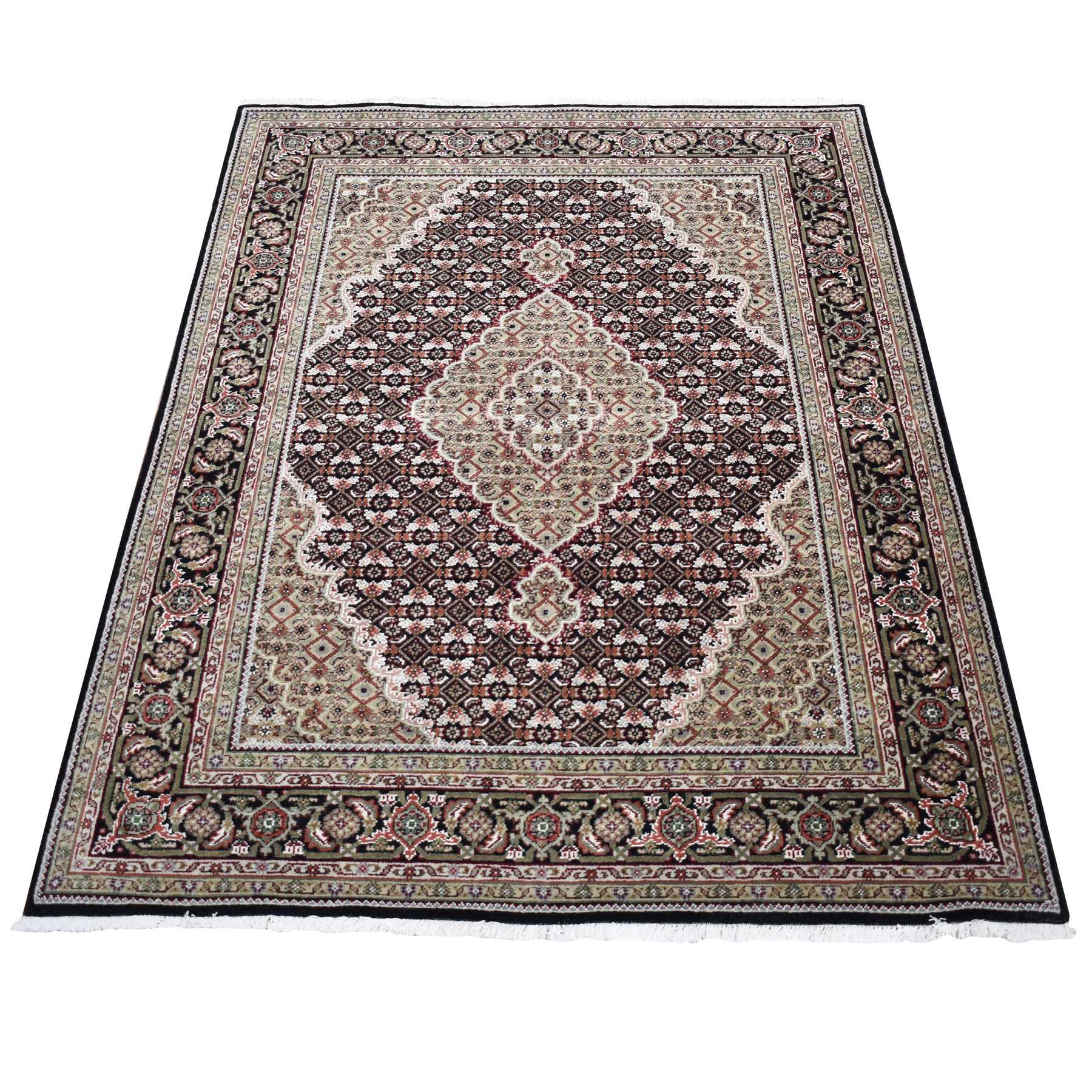 traditional Wool Hand-Knotted Area Rug 5'0