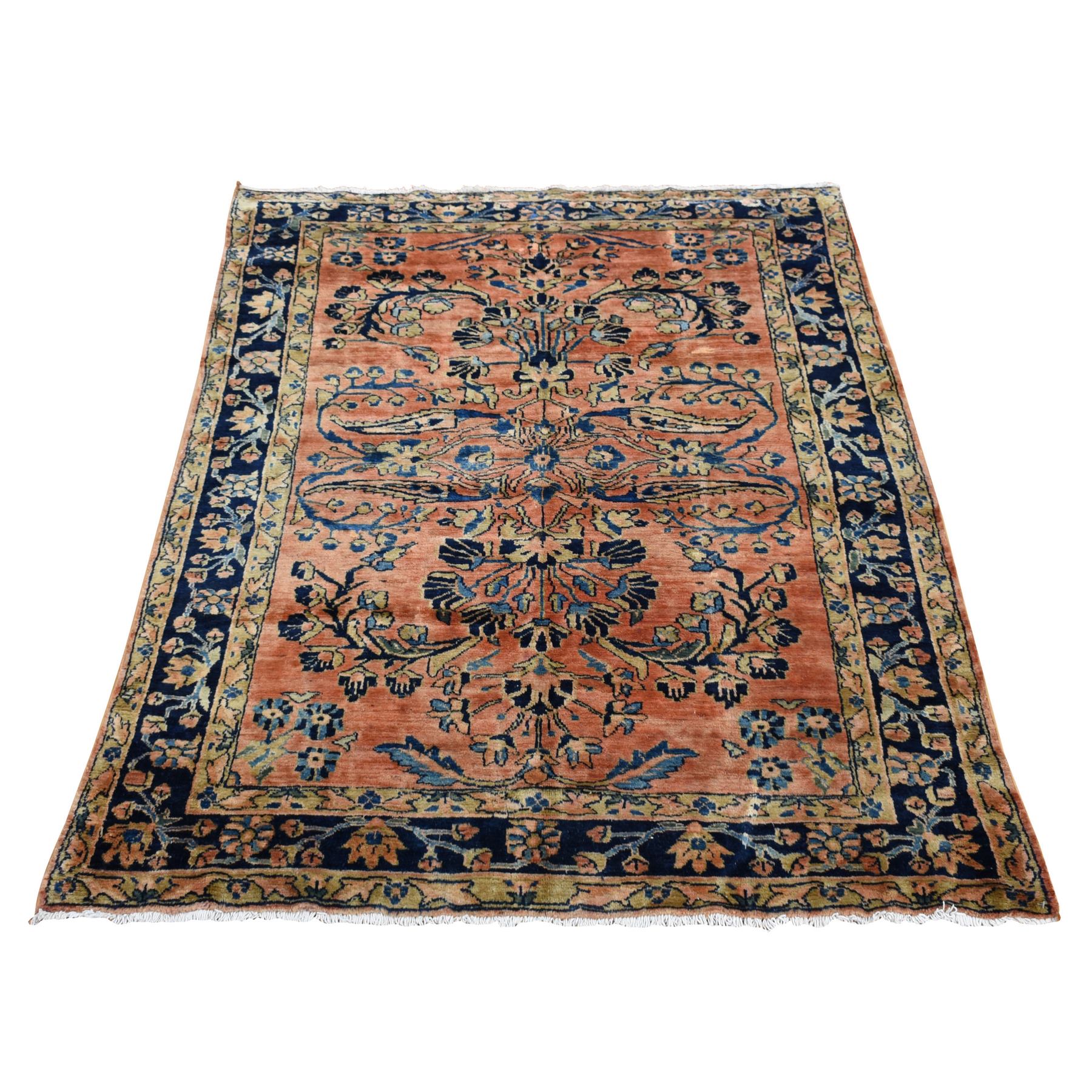  Wool Hand-Knotted Area Rug 4'9