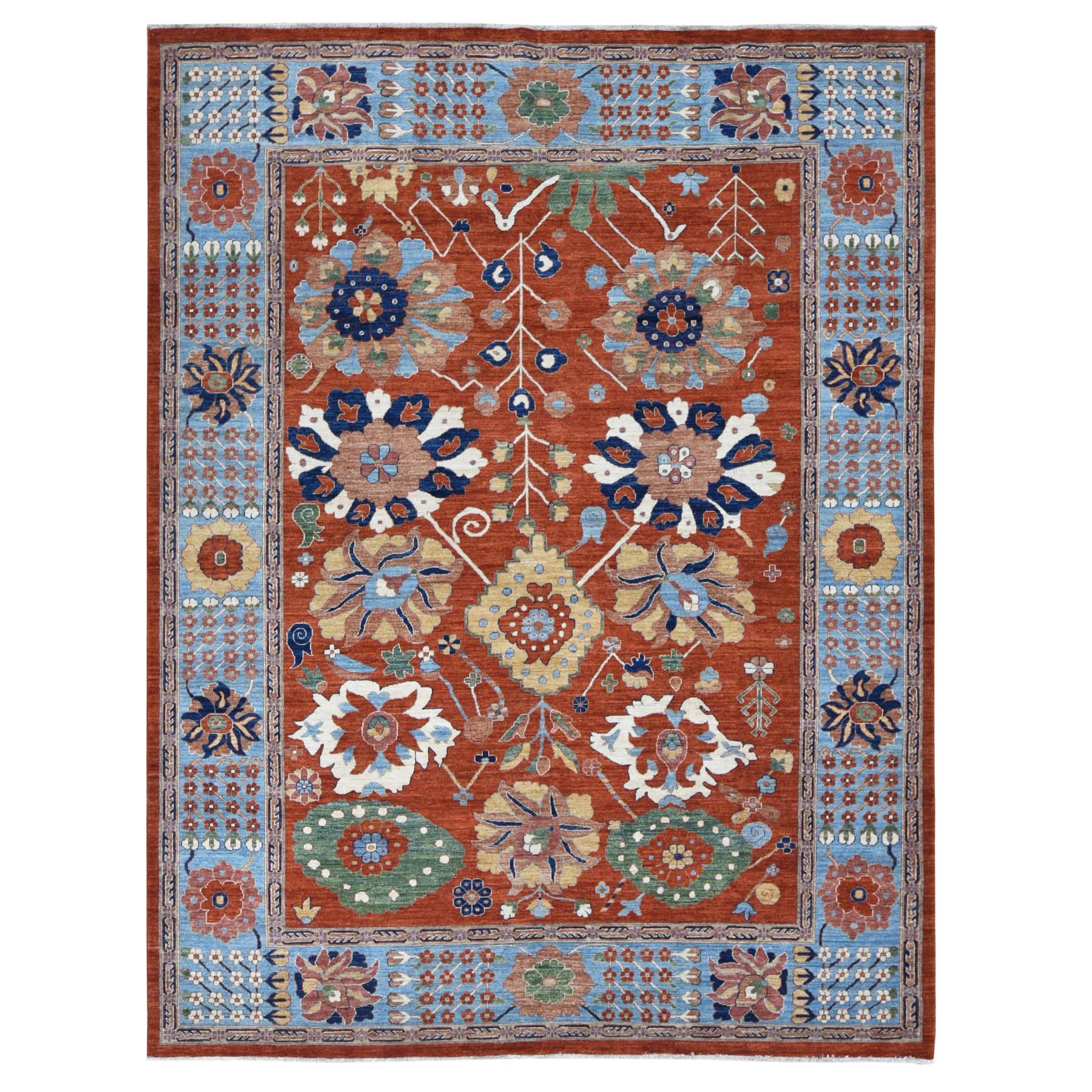 transitional Wool Hand-Knotted Area Rug 9'4
