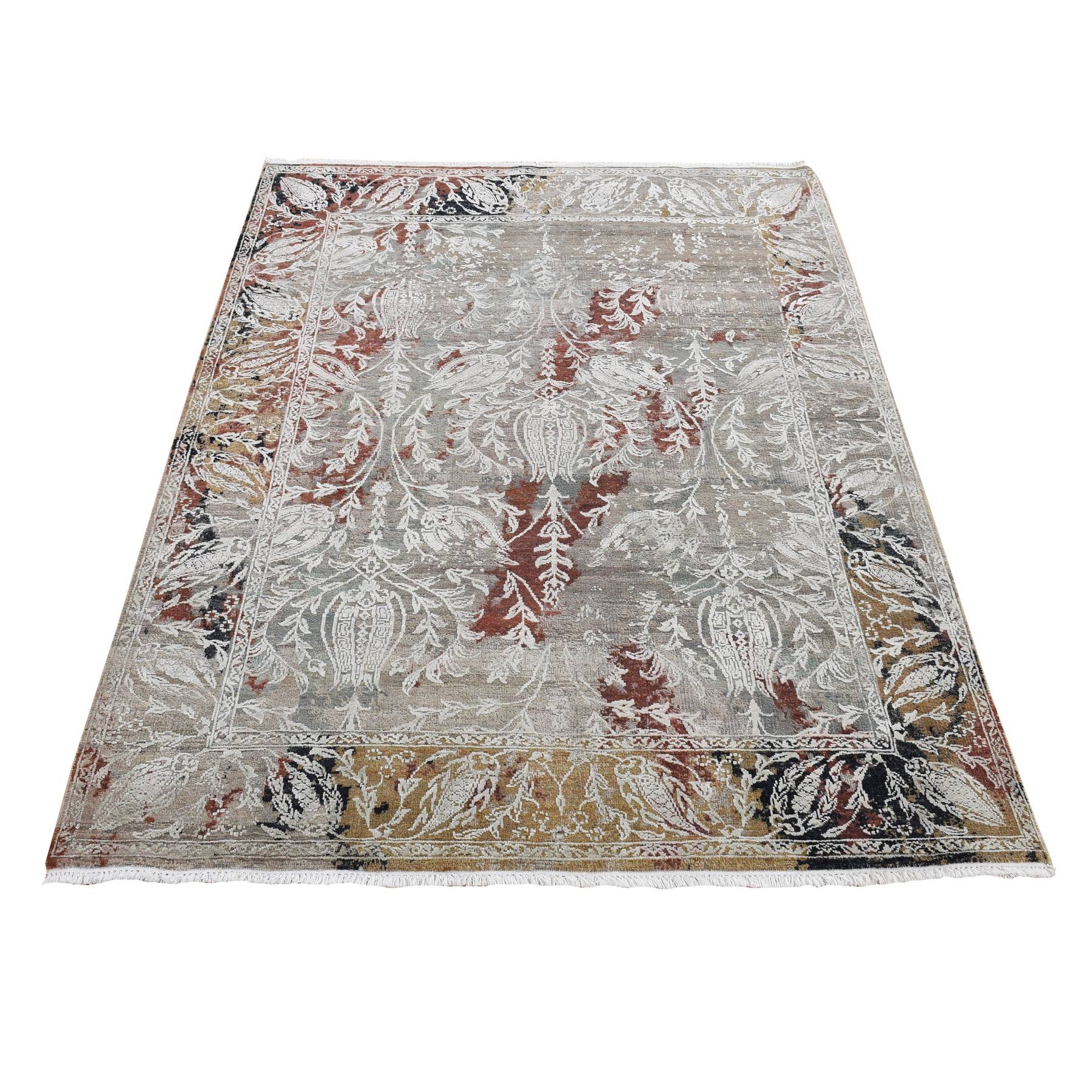  Wool Hand-Knotted Area Rug 5'2