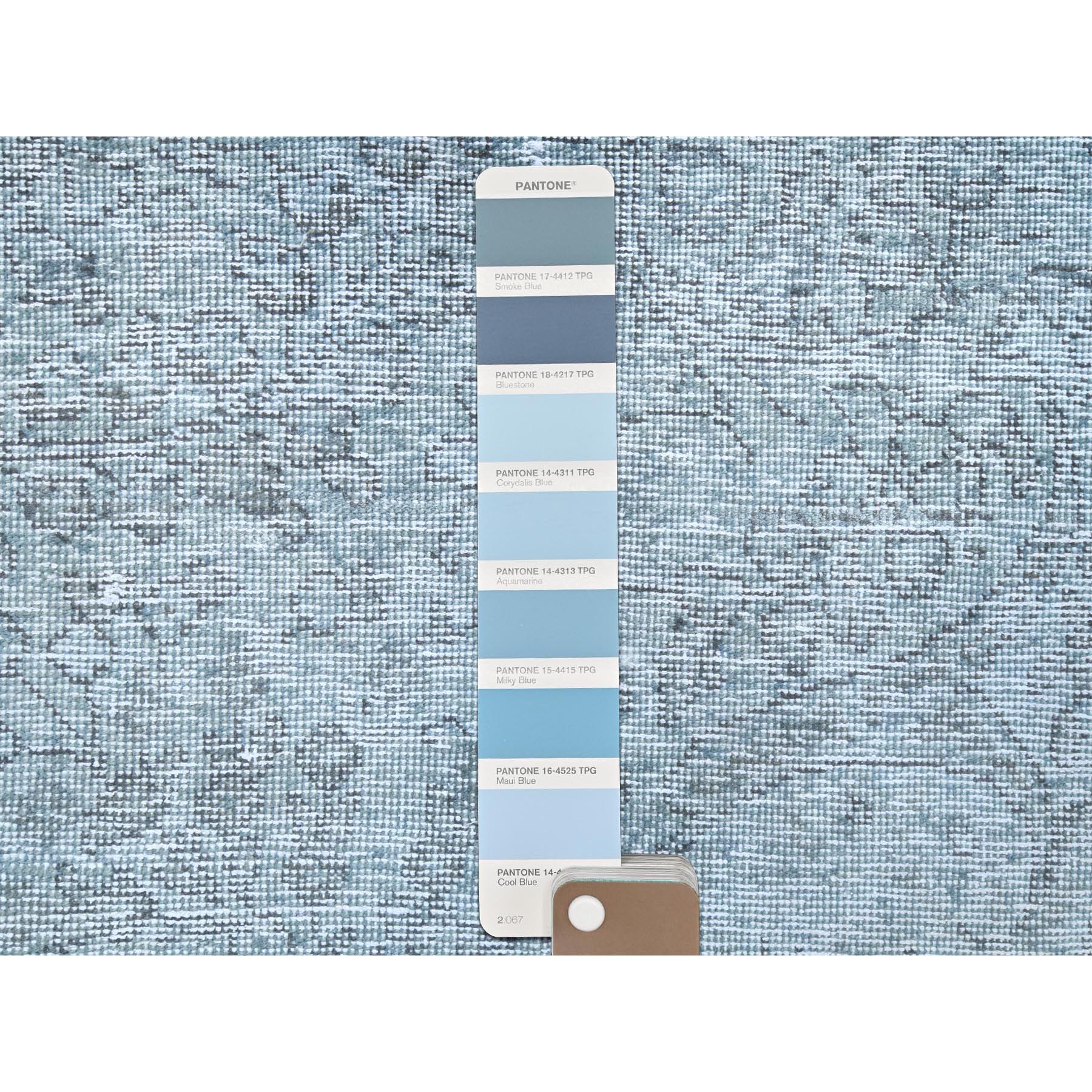 9'10"x12'2" Light Blue Shabby Chic Vintage Persian Tabriz Hand Knotted Worn Wool, Sheared Low Distressed Look Oriental Rug Sh81099