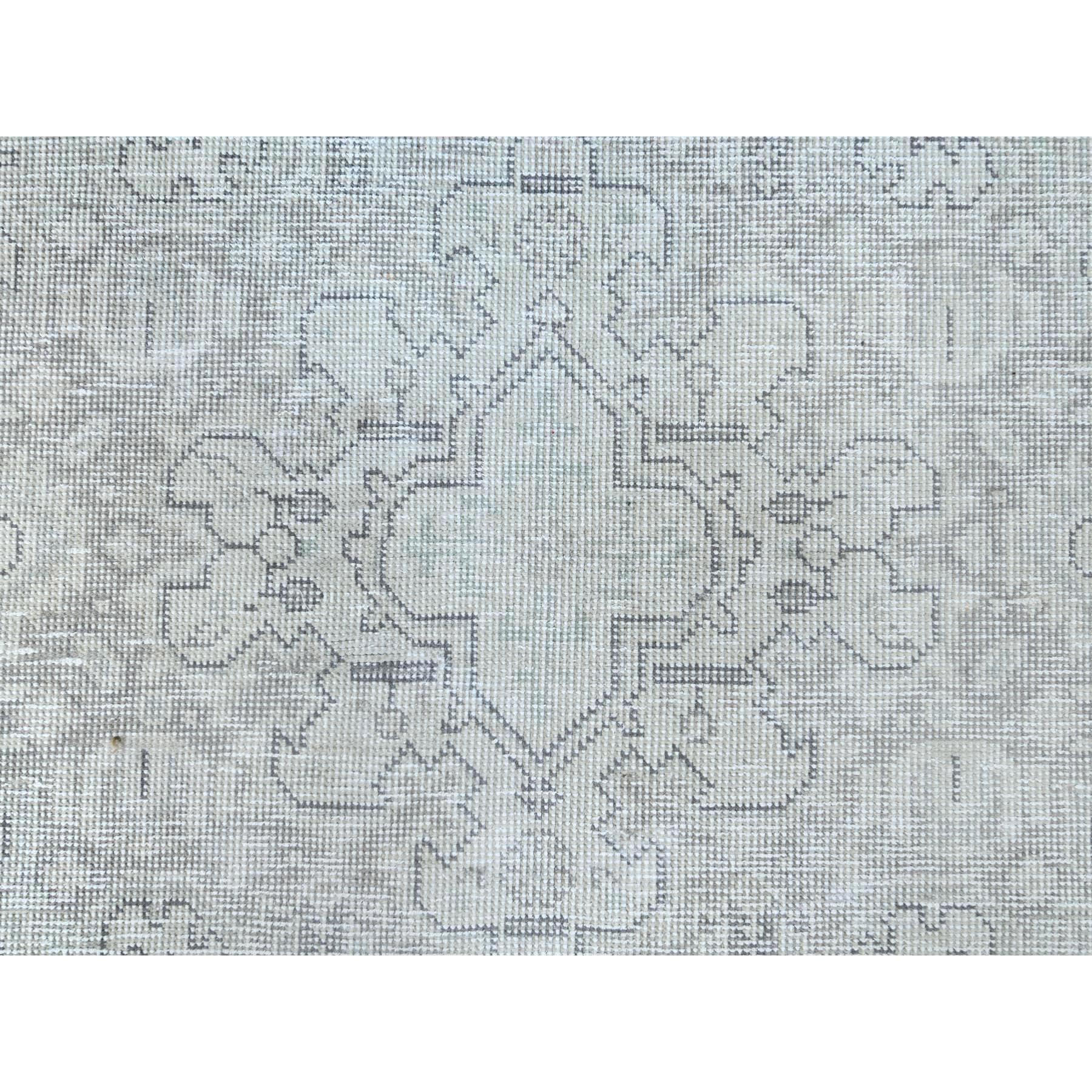 6'5"x9'4" Gray Vintage Persian Tabriz Hand Knotted Worn Wool, Sheared Low Distressed Look, Shabby Chic Oriental Rug Sh81111