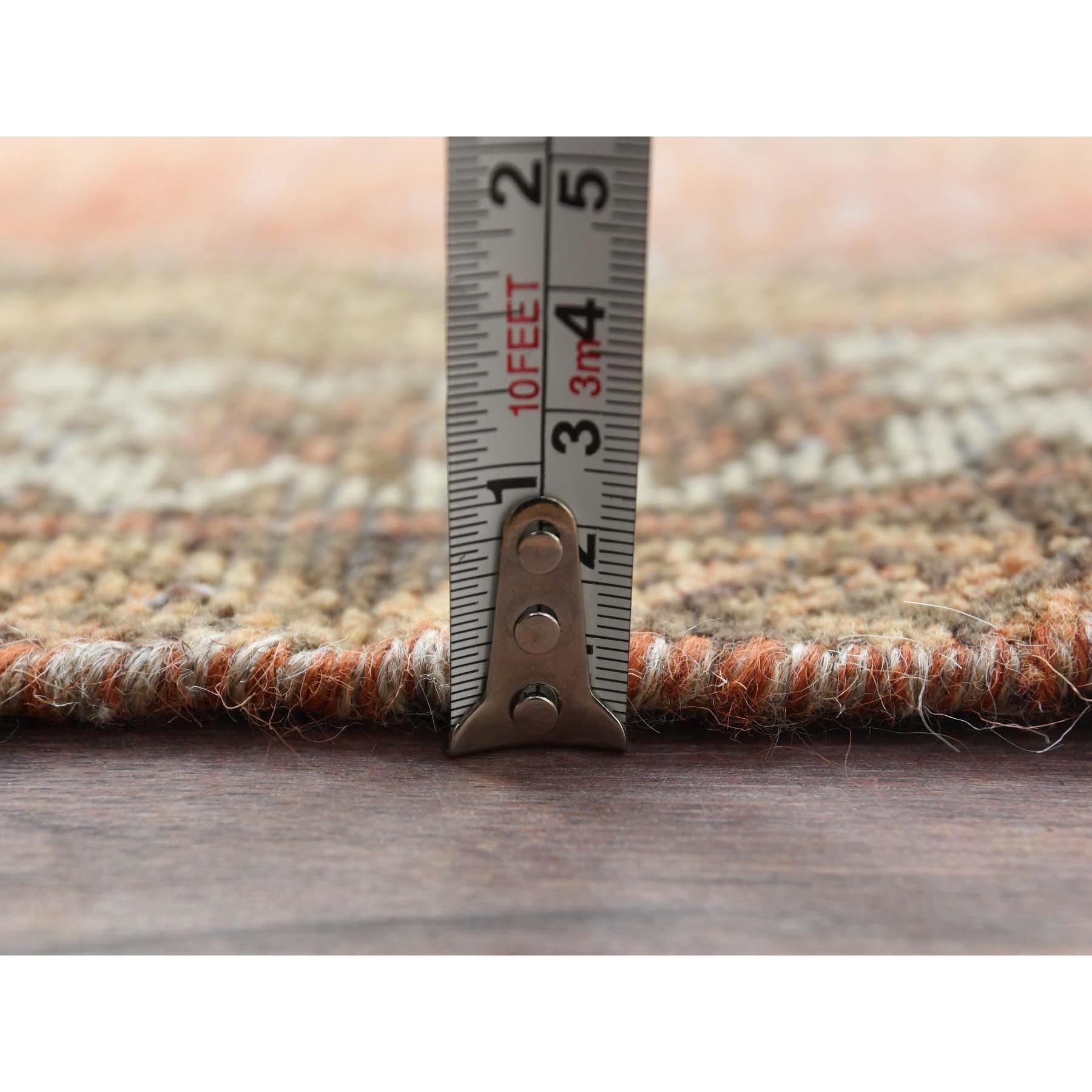 3'7"x6'6" Brick Red, Worn Wool Hand Knotted, Vintage Persian Baluch Sheared Low Distressed Look, Oriental Rug Sh81155