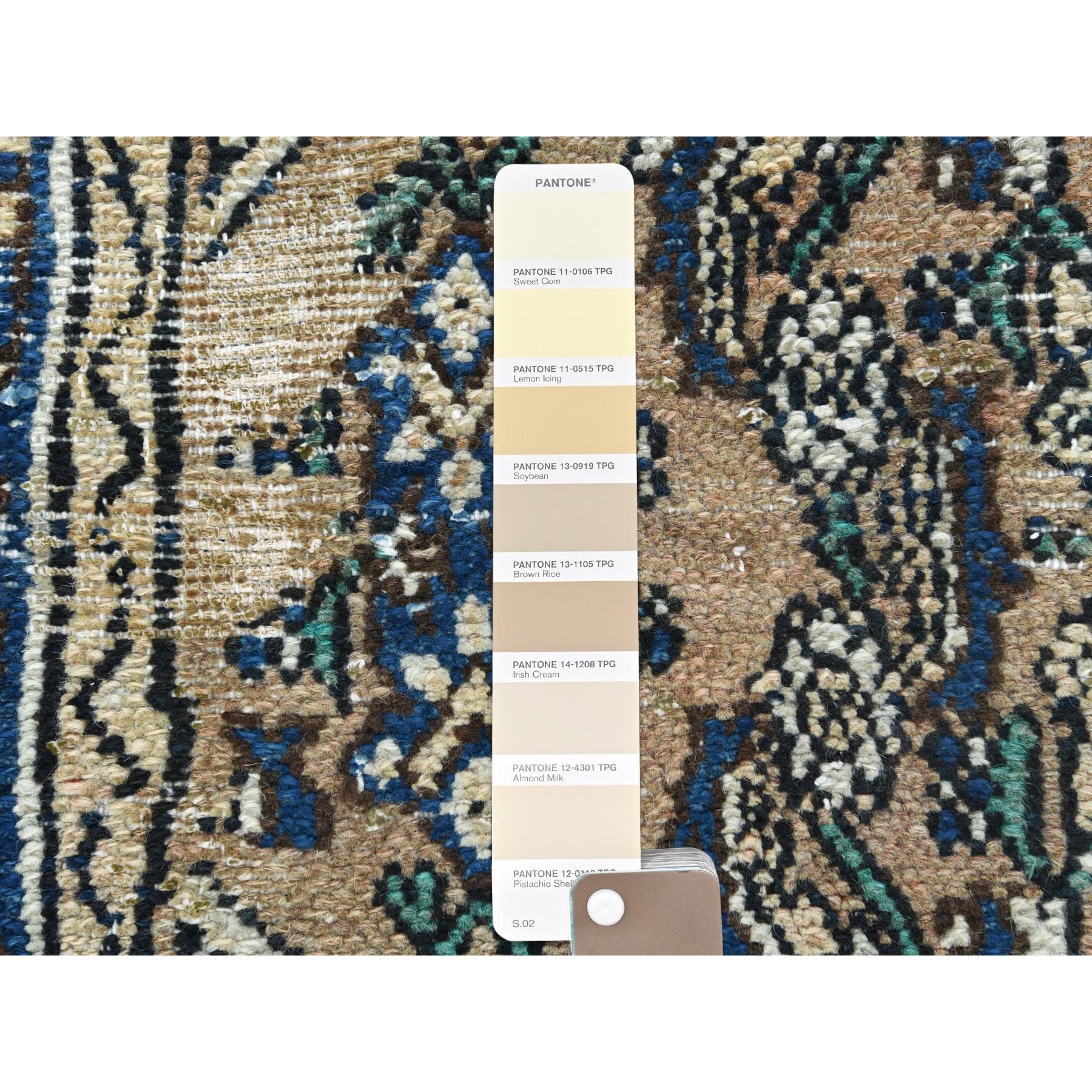 6'6"x9'6" Brown, Vintage Persian Hamadan Cropped Thin, Distressed Look Worn Wool Hand Knotted, Oriental Rug Sh81194