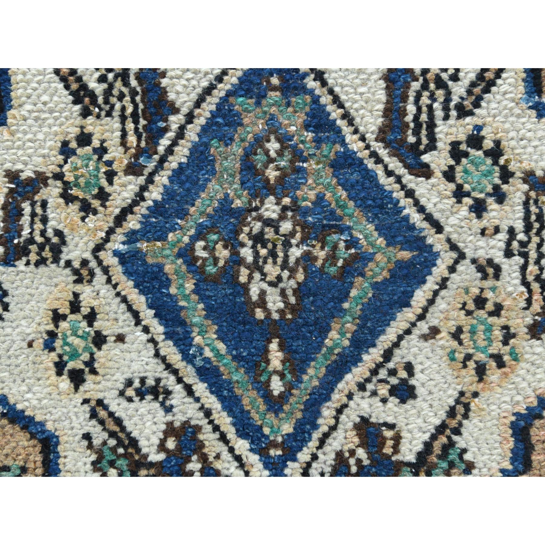 6'6"x9'6" Brown, Vintage Persian Hamadan Cropped Thin, Distressed Look Worn Wool Hand Knotted, Oriental Rug Sh81194