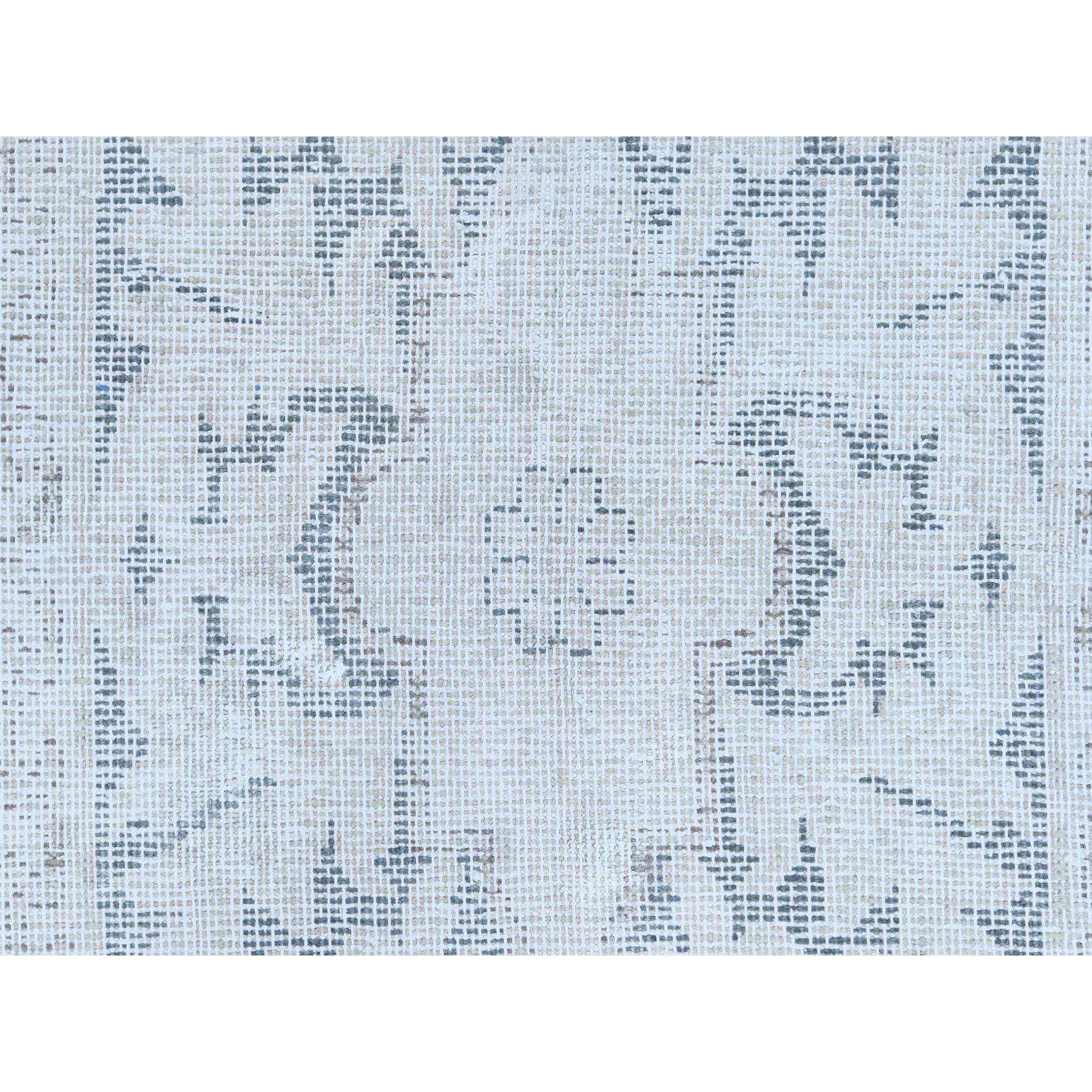 7'9"x10'7" Beige Old Persian Kerman Shabby Chic, Cropped Thin, Hand Knotted Worn Wool, Distressed Look Oriental Rug Sh81268