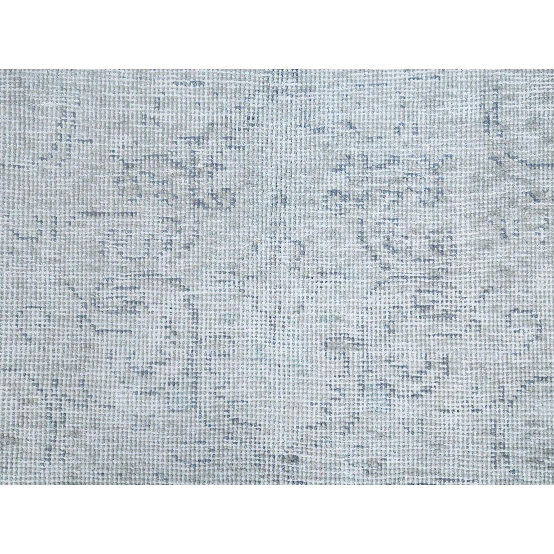 7'1"x10'8" Beige Vintage Persian Tabriz Hand Knotted Worn Wool, Sheared Low, Distressed Look Shabby Chic Oriental Rug Sh81281