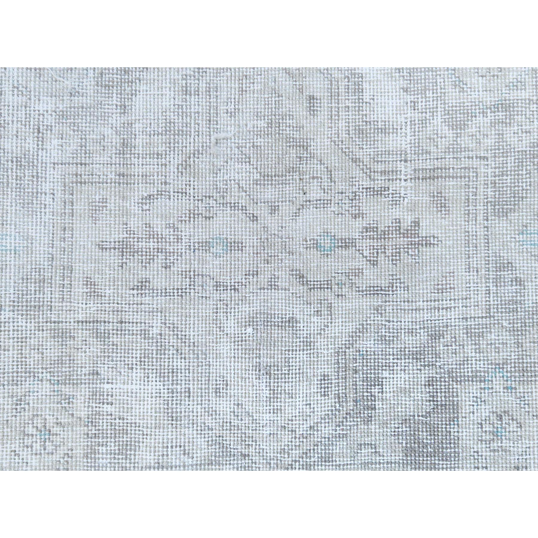 8'1"x10'9" Beige Shabby Chic Vintage Persian Tabriz Hand Knotted Worn Wool, Cropped Thin, Distressed Look Oriental Rug Sh81285