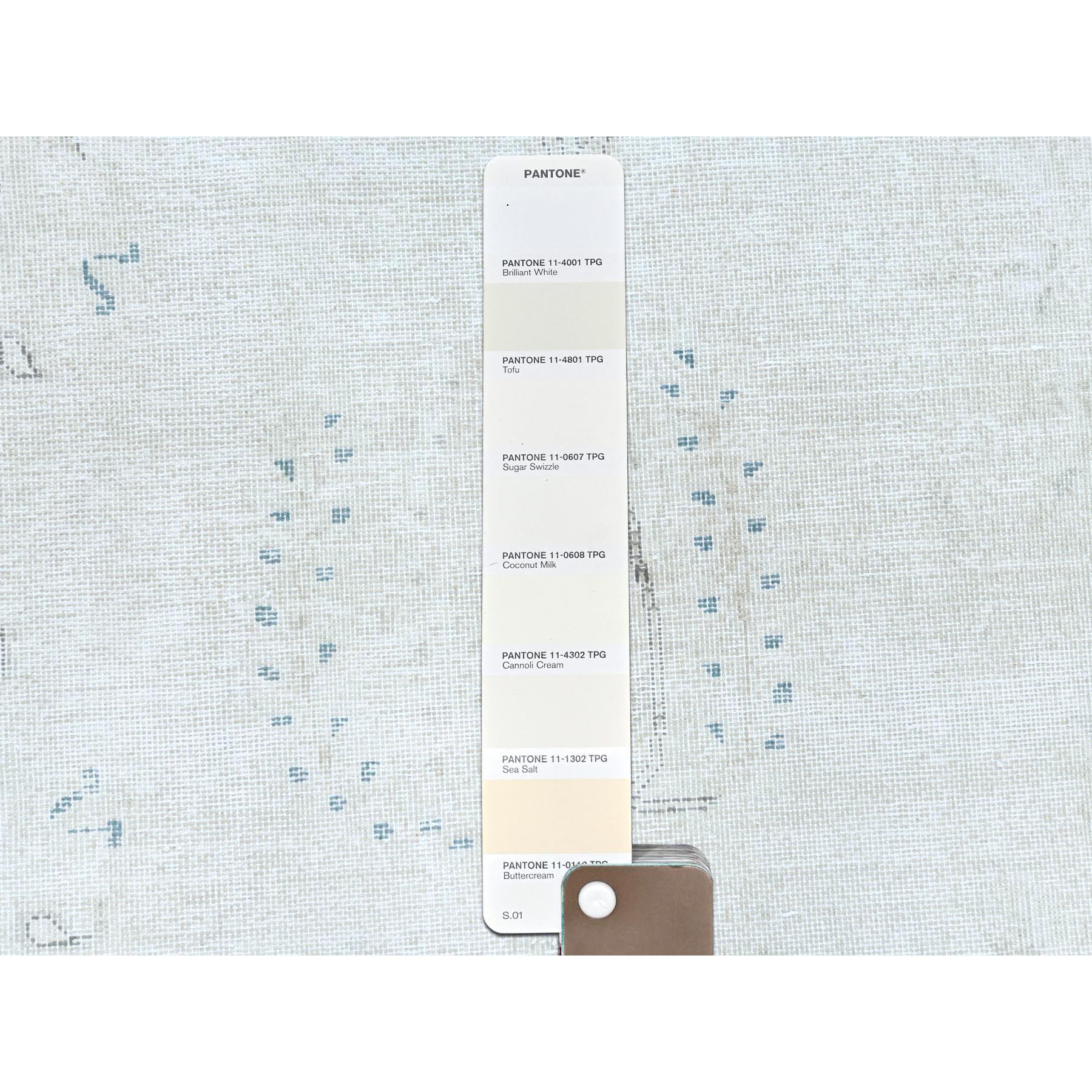 9'6"x12'9" Ivory Semi Antique Persian Kerman Hand Knotted, Sheared Low, Worn Wool, Shabby Chic, Distressed Look Oriental Rug Sh81611