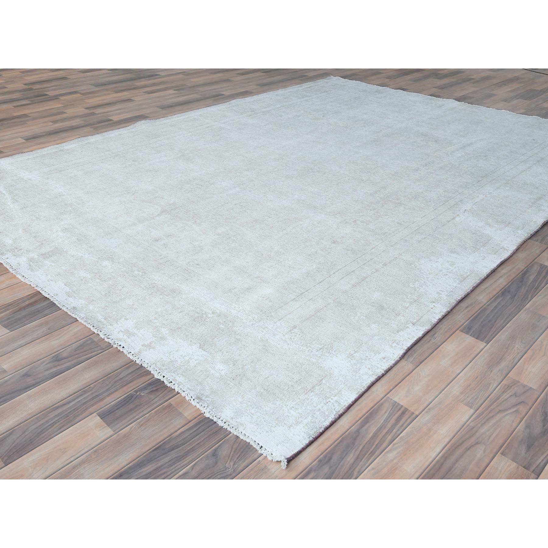 8'x11' Faded Red Vintage Persian Kerman Hand Knotted Worn Wool, Cropped Thin, Shabby Chic, Distressed Look Oriental Rug Sh81630