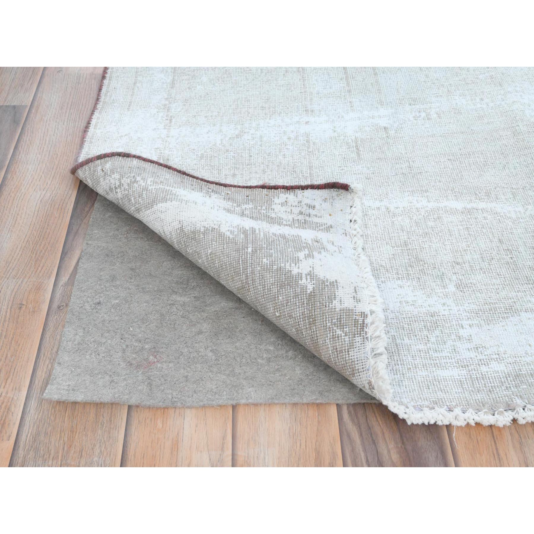 8'x11' Faded Red Vintage Persian Kerman Hand Knotted Worn Wool, Cropped Thin, Shabby Chic, Distressed Look Oriental Rug Sh81630